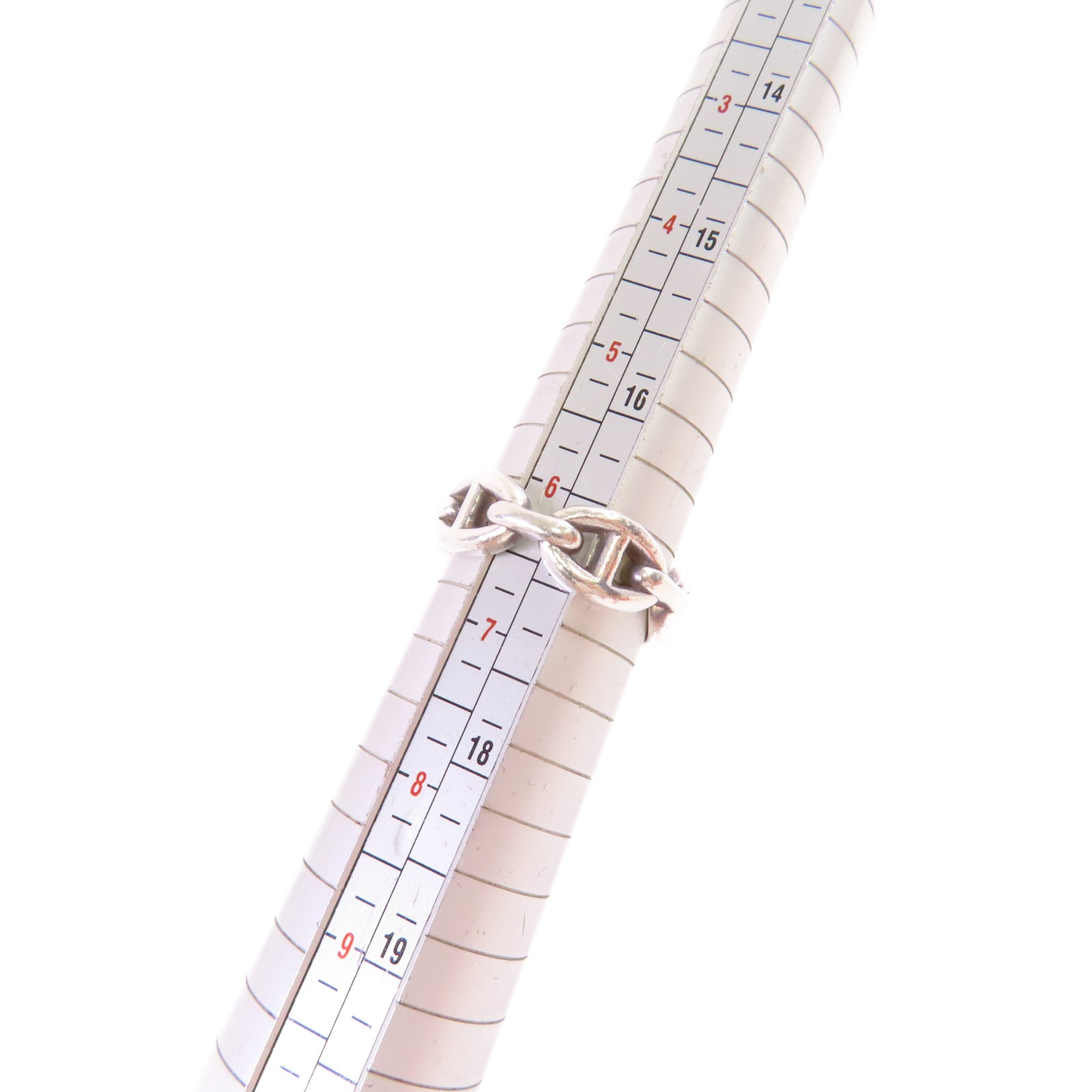 HERMES 925純銀Chaine d'Ancre Enchainee Ring戒指#53/US#6.75