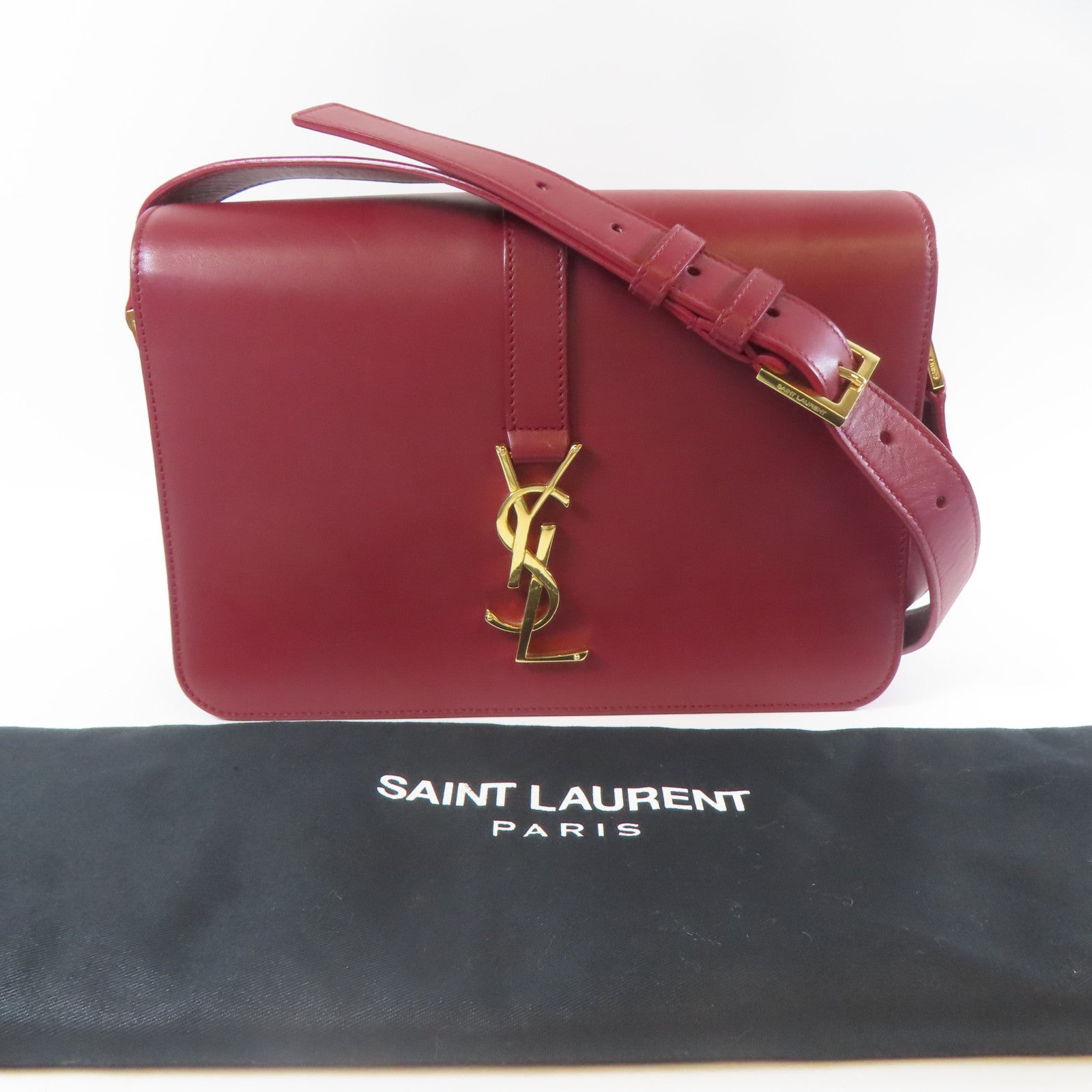 SAINT LAURENT 【激減優惠】牛皮皮革Classic Universite Shoulder Bag金扣肩背袋紅色