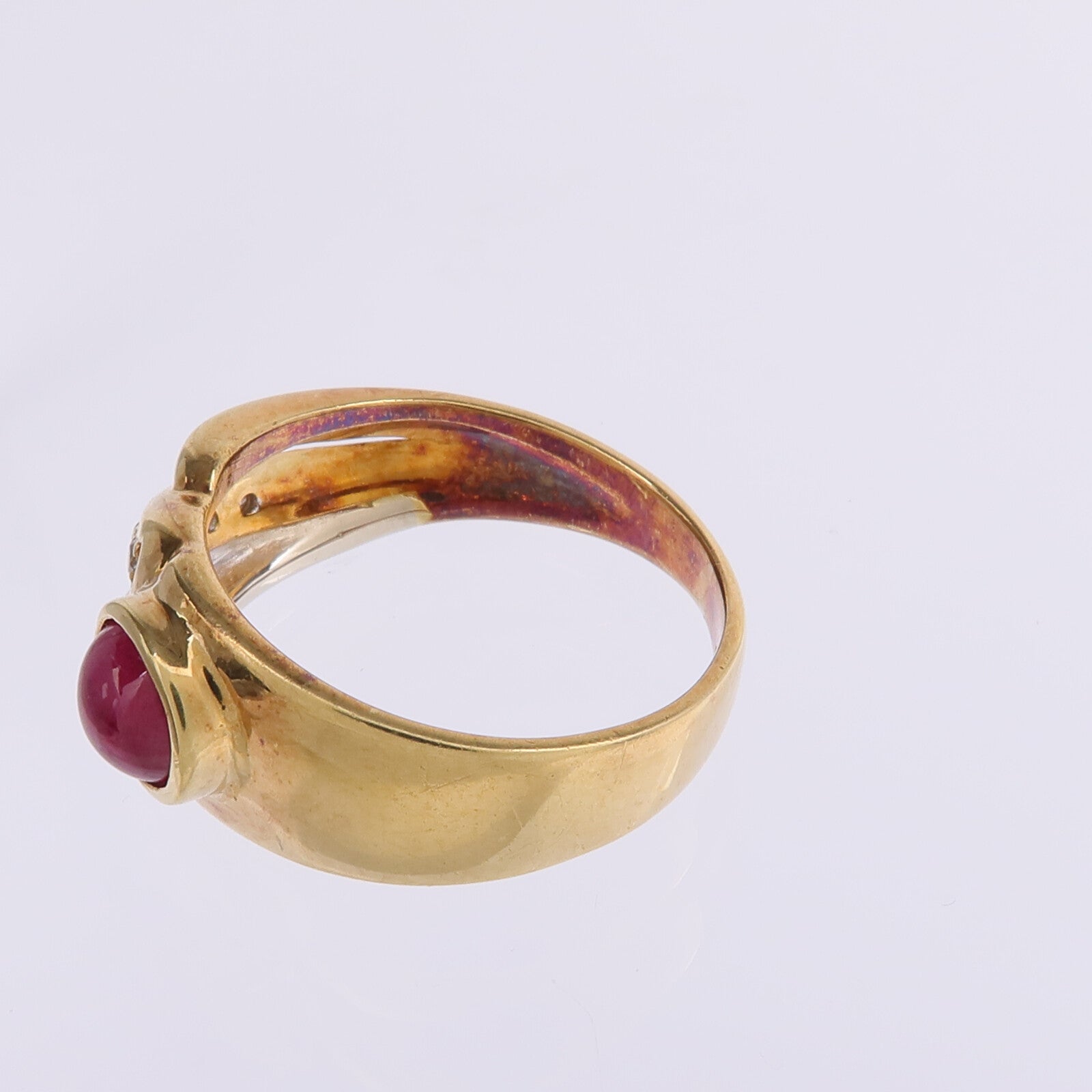 JEWELRY 18K黃金/白金Ruby Diamond Ring紅寶石/鑽石戒指US#5.5