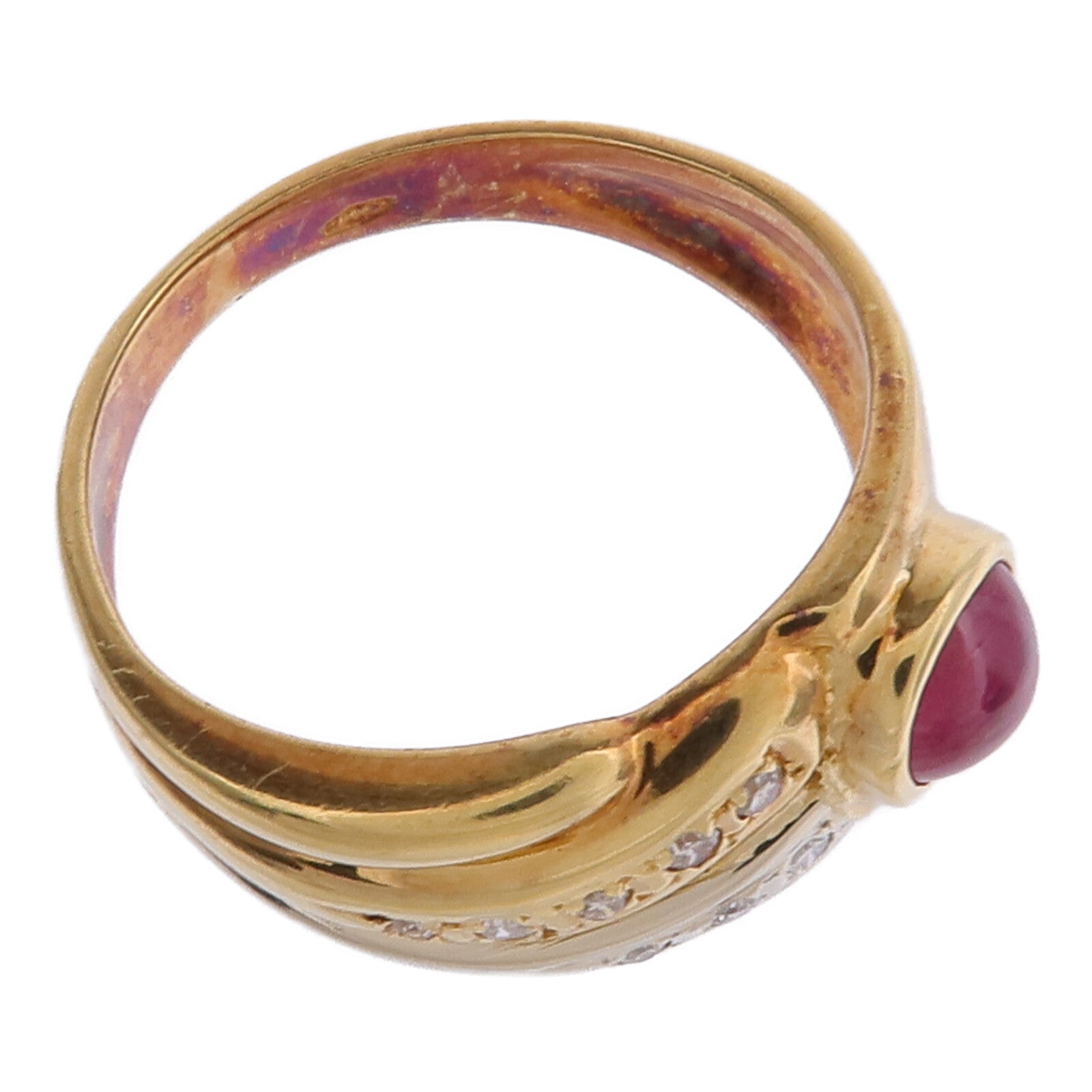 JEWELRY 18K黃金/白金Ruby Diamond Ring紅寶石/鑽石戒指US#5.5