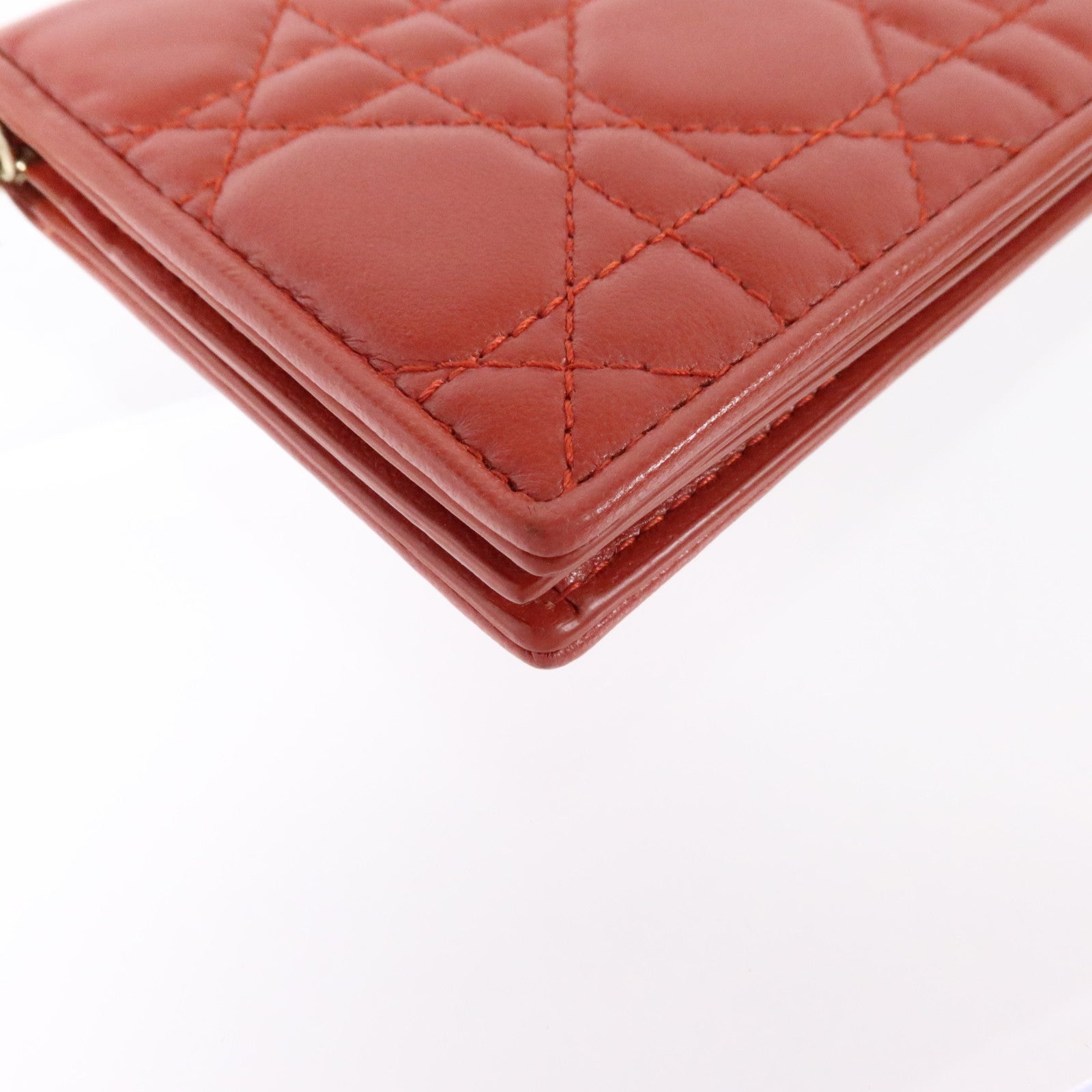 Dior 羊皮皮革Mini Lady Dior Wallet金扣錢包