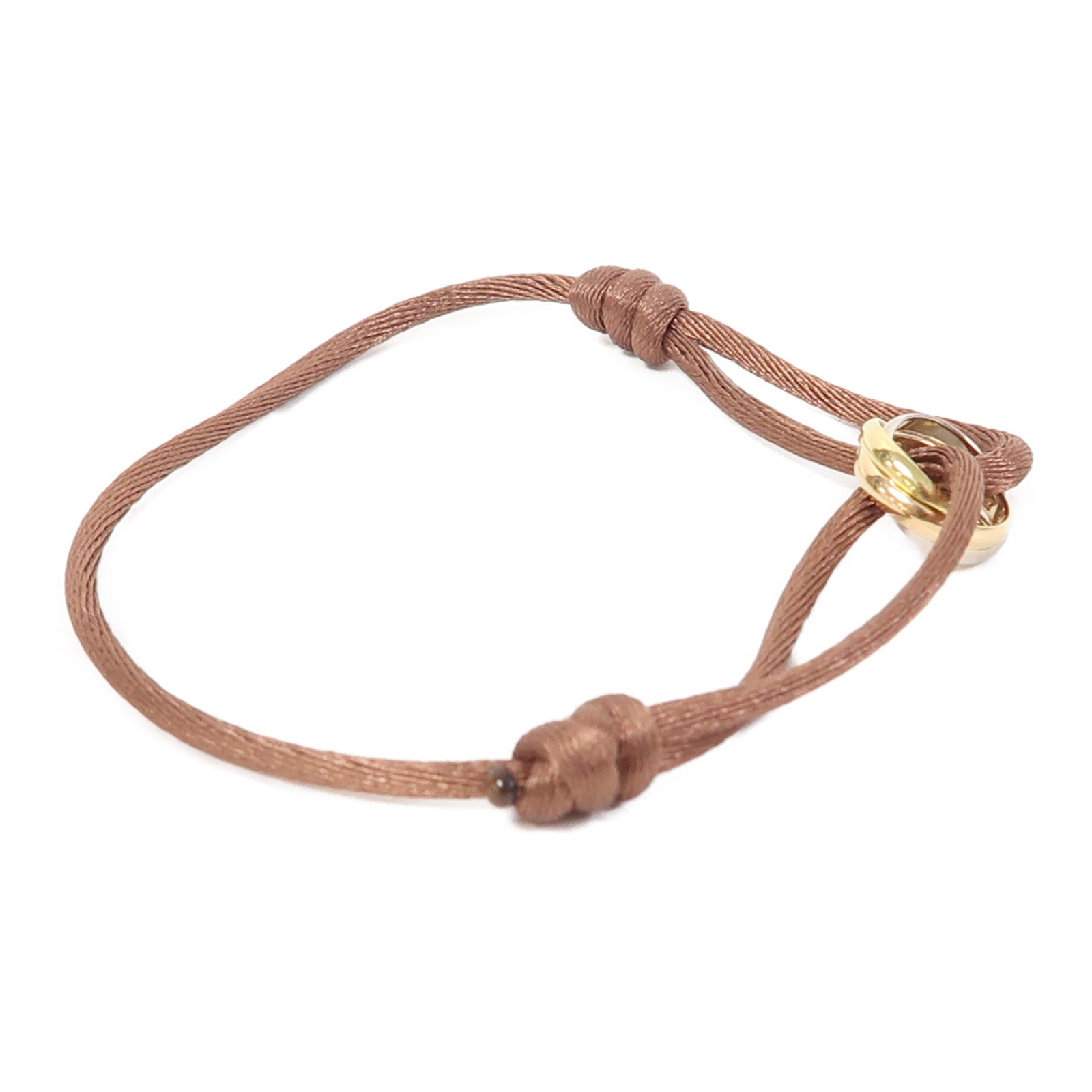 CARTIER 18K黃金/白金/玫瑰金Trinity Bracelet手鏈啡色