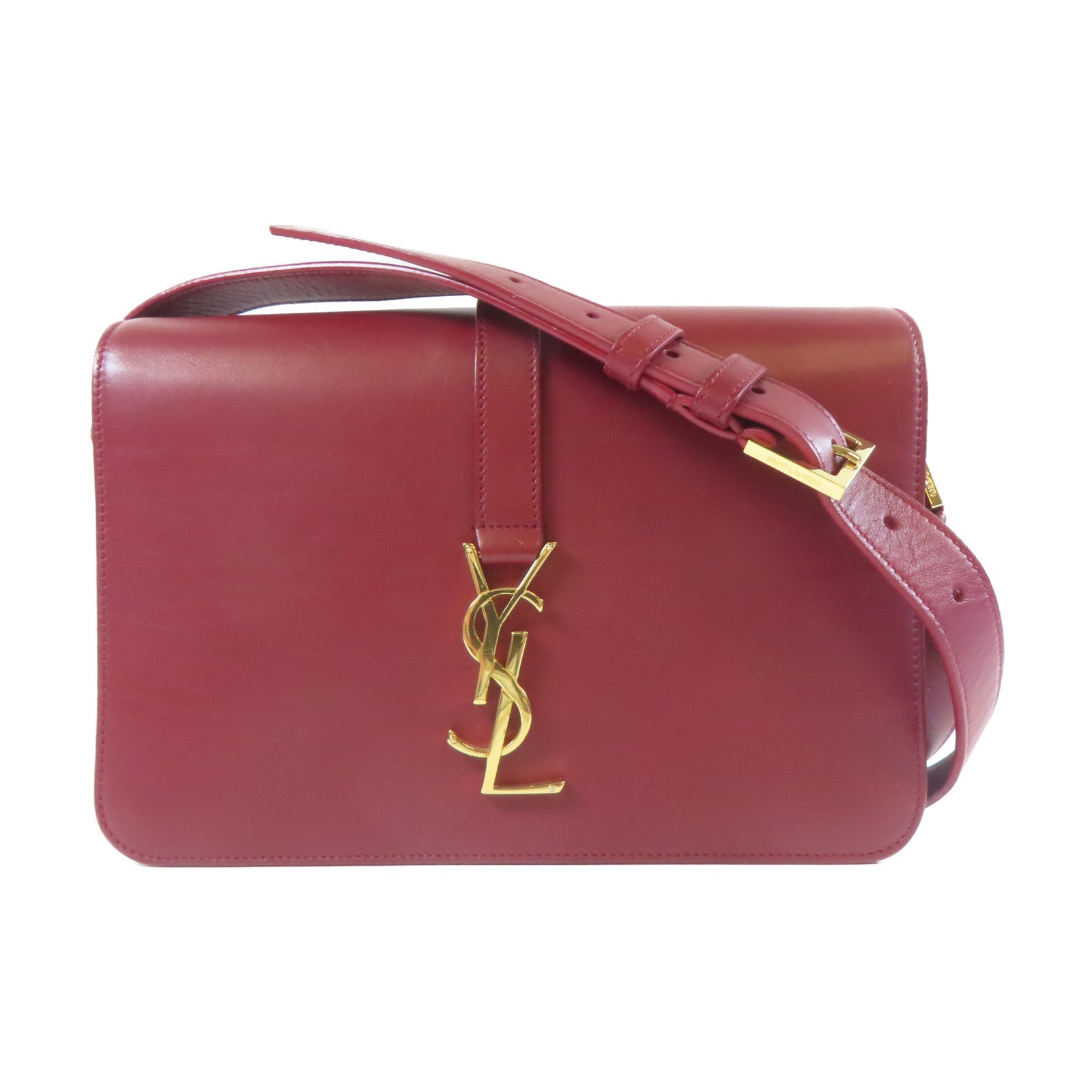 SAINT LAURENT 【激減優惠】牛皮皮革Classic Universite Shoulder Bag金扣肩背袋紅色