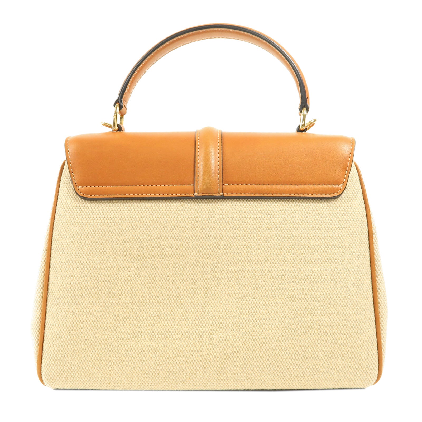 CELINE 牛皮皮革/帆布Small 16 Bag金扣肩背袋