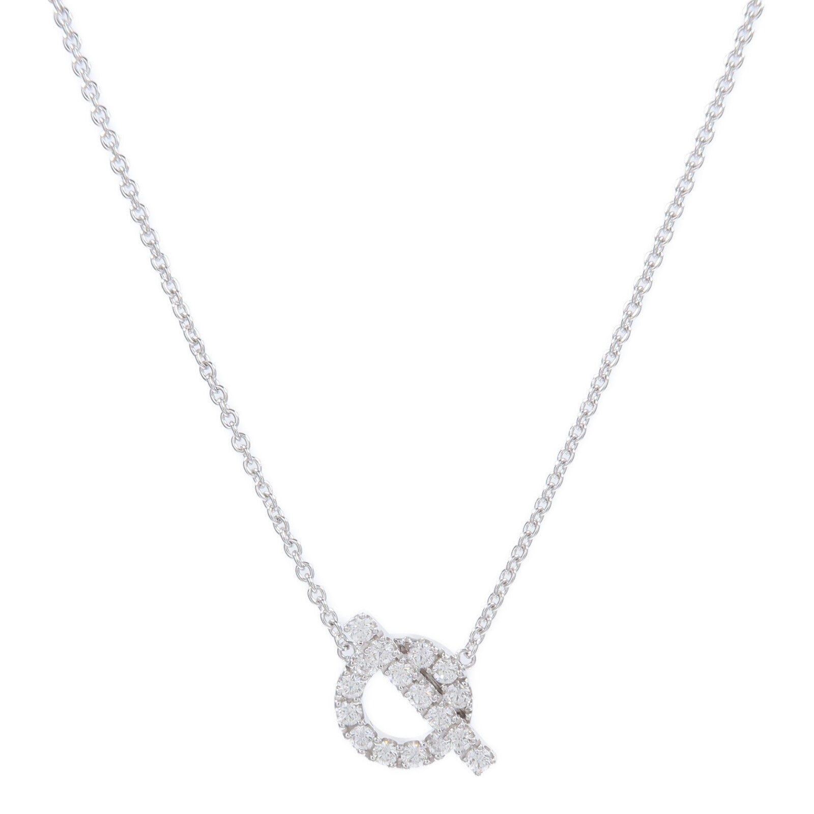 HERMES 18K白金Finesse Pendant鑽石項鍊