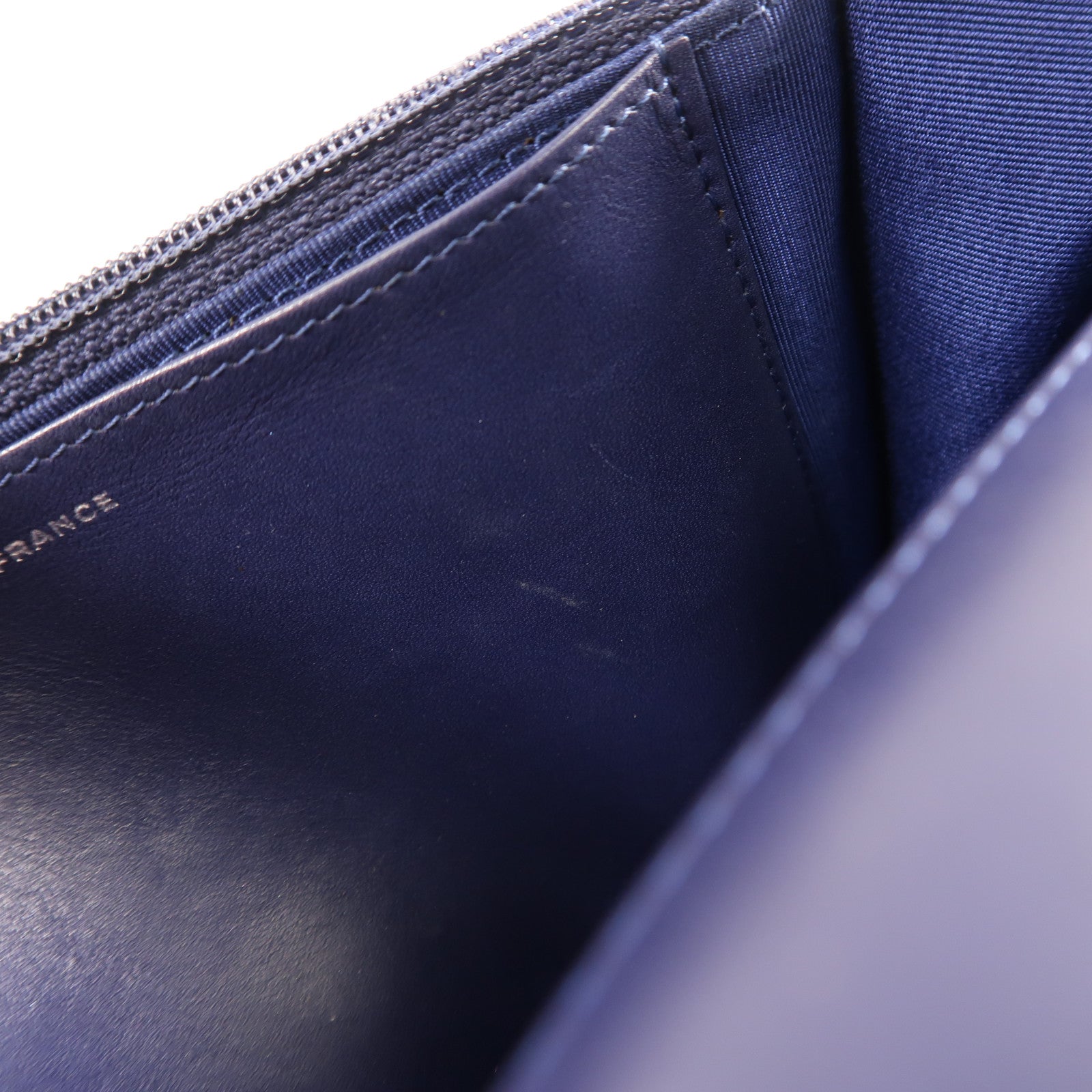 CHANEL CC SHW WOC Wallet On Chain Shoulder Bag Calfskin Leather Blue