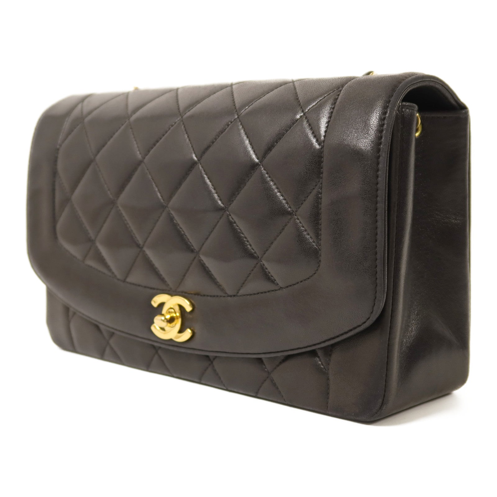 CHANEL 羊皮皮革Diana金扣鏈帶肩背袋