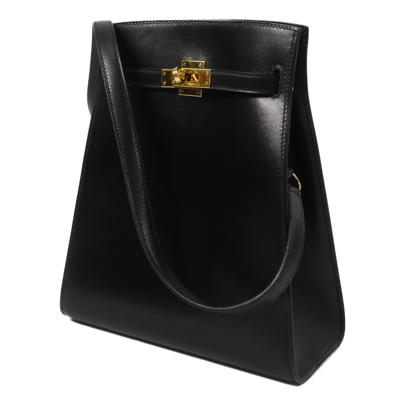 HERMES Box皮革Kelly Sport PM肩背袋Noir
