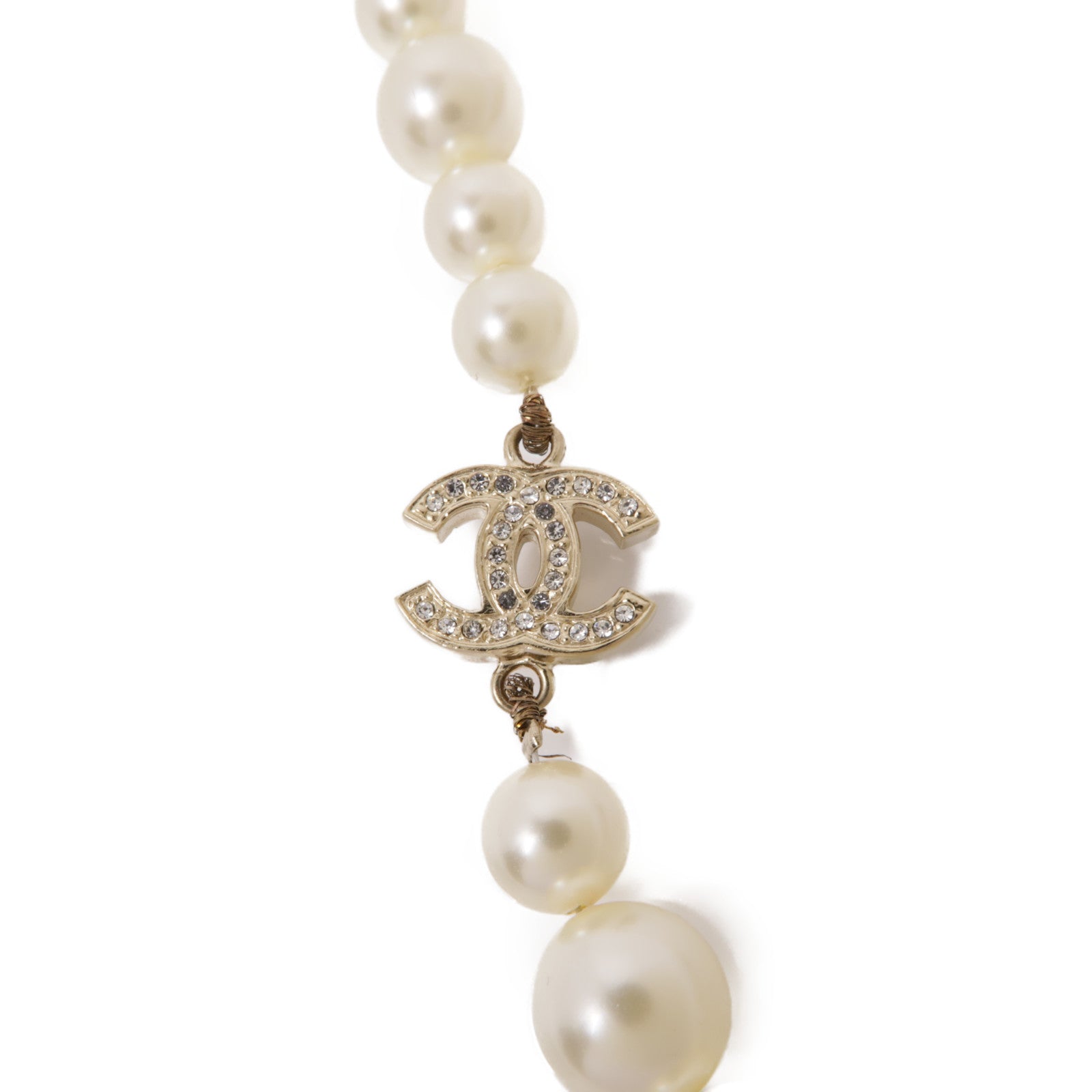 CHANEL 金屬/仿珍珠Necklace銀扣項鍊