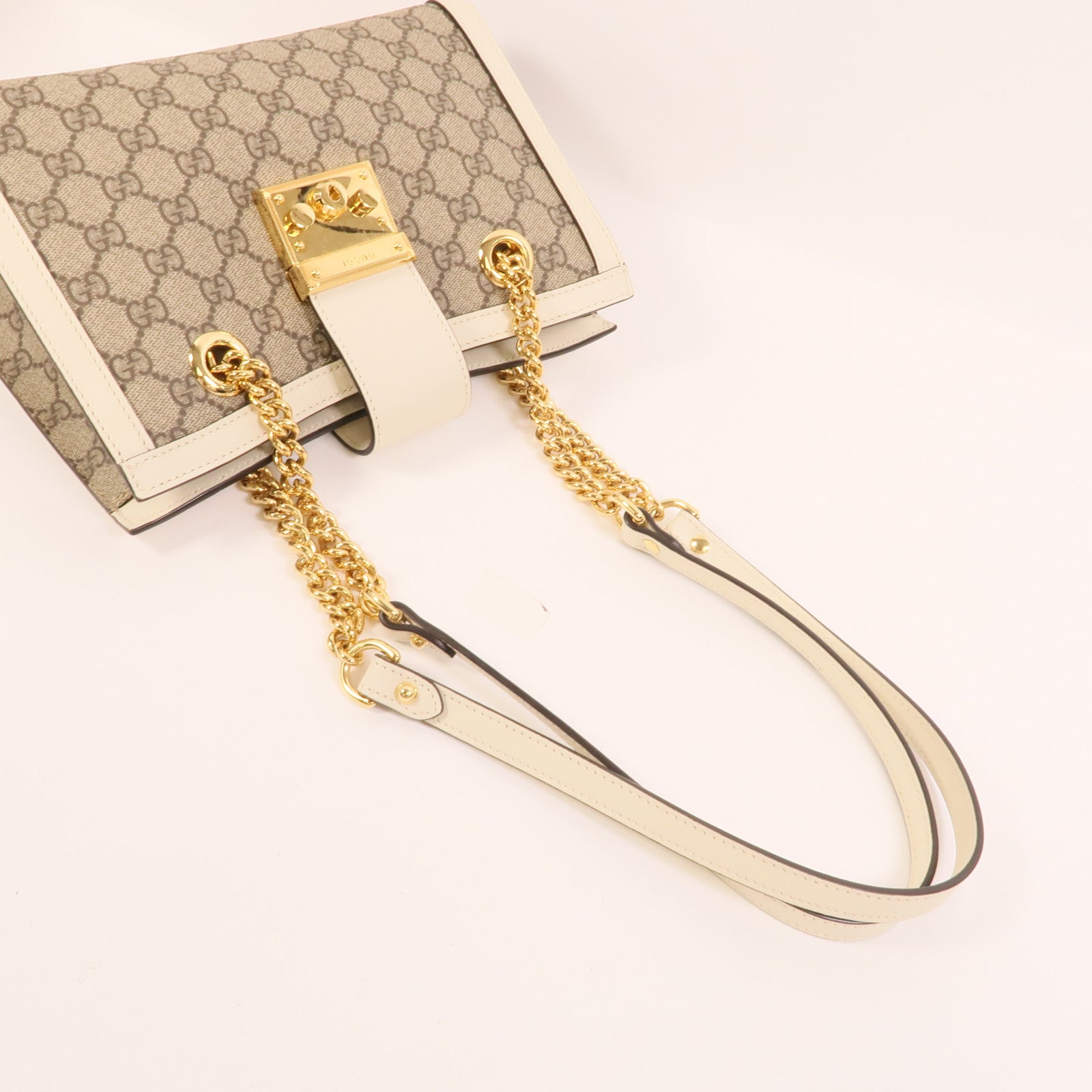 GUCCI 塗層帆布Padlock鏈帶肩背袋