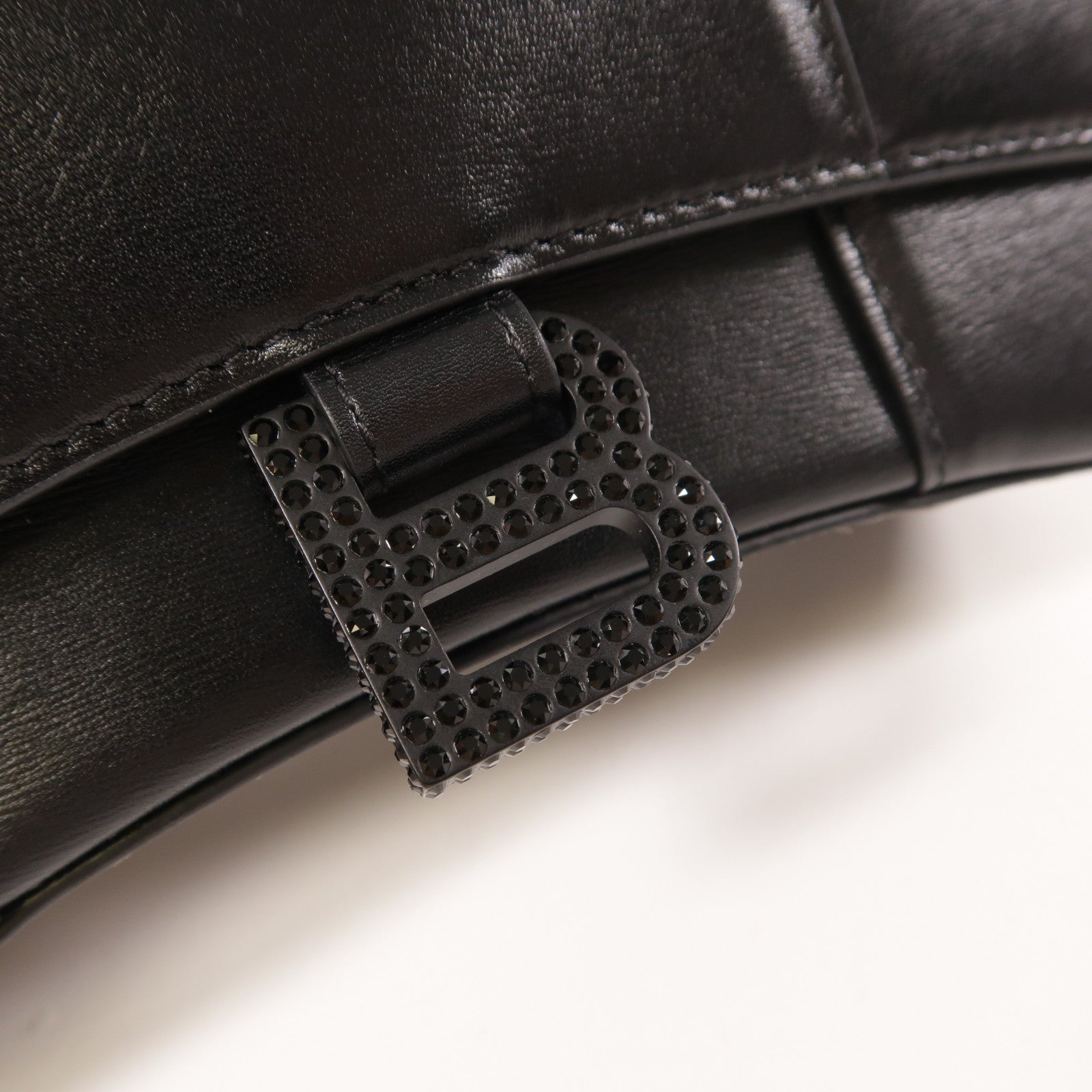 BALENCIAGA 牛皮皮革Hourglass XS銀扣手挽肩背兩用袋