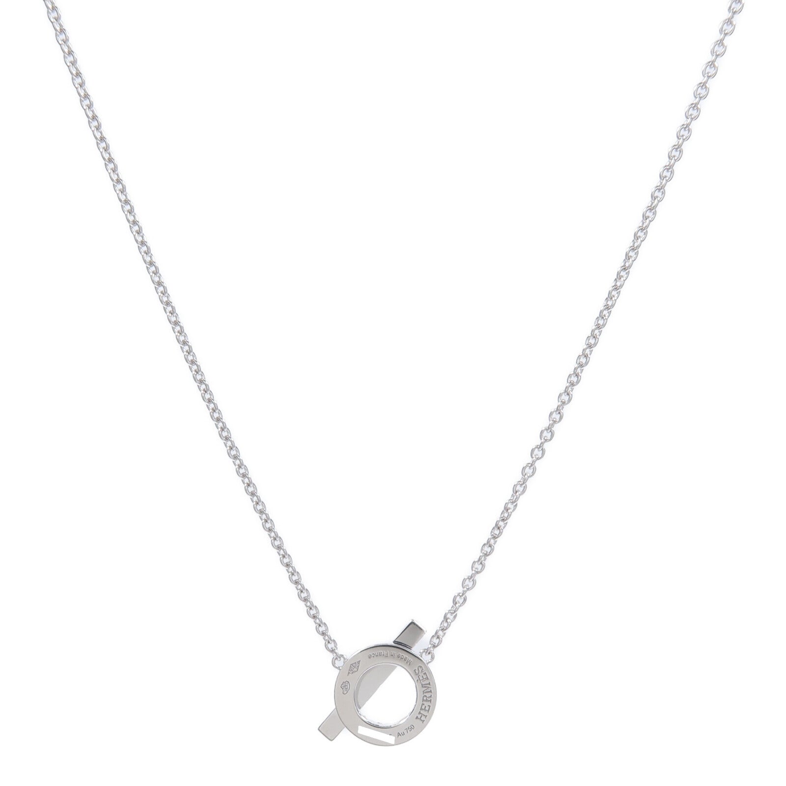 HERMES 18K白金Finesse Pendant鑽石項鍊