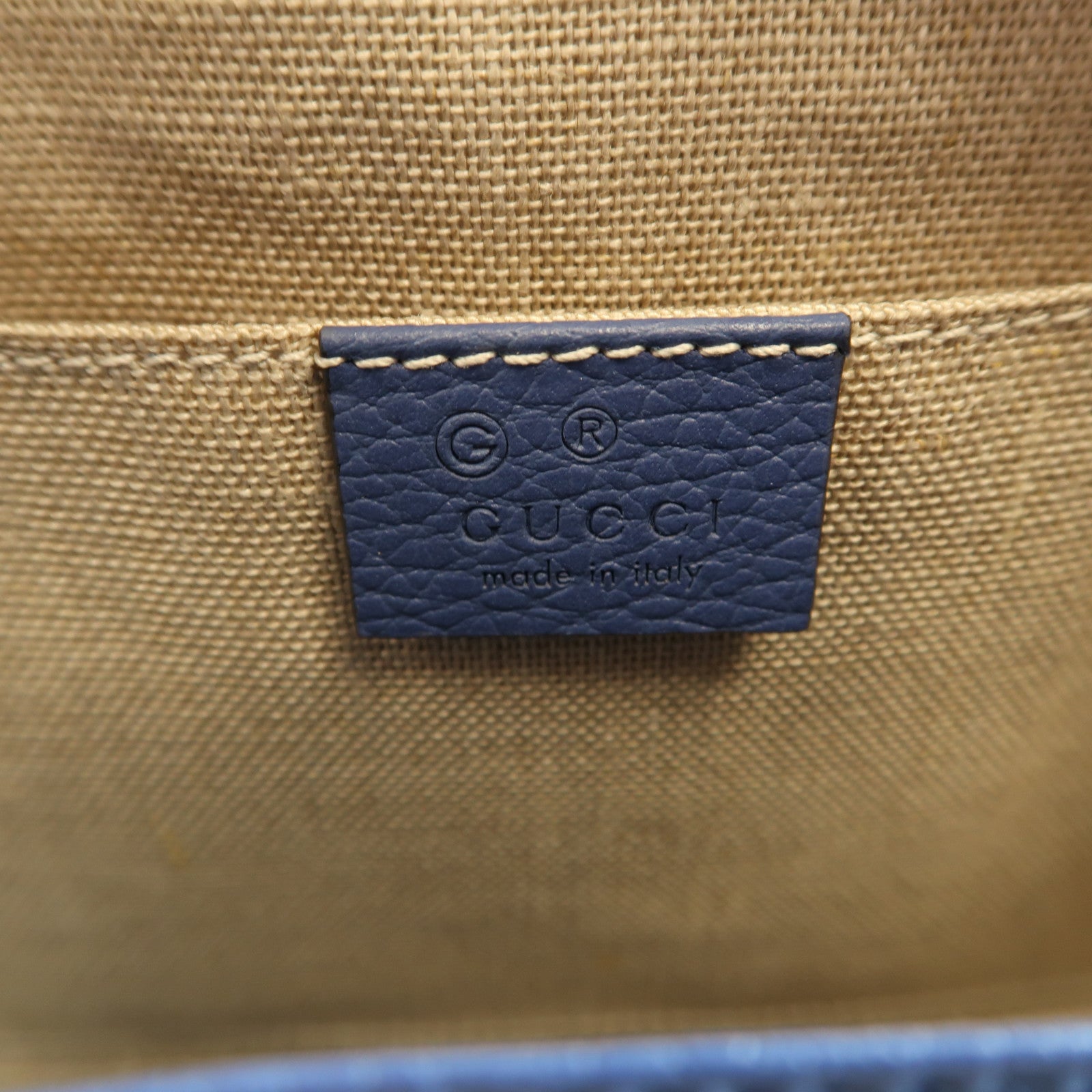 GUCCI GG GHW Shoulder Bag Canvas 449413 Blue