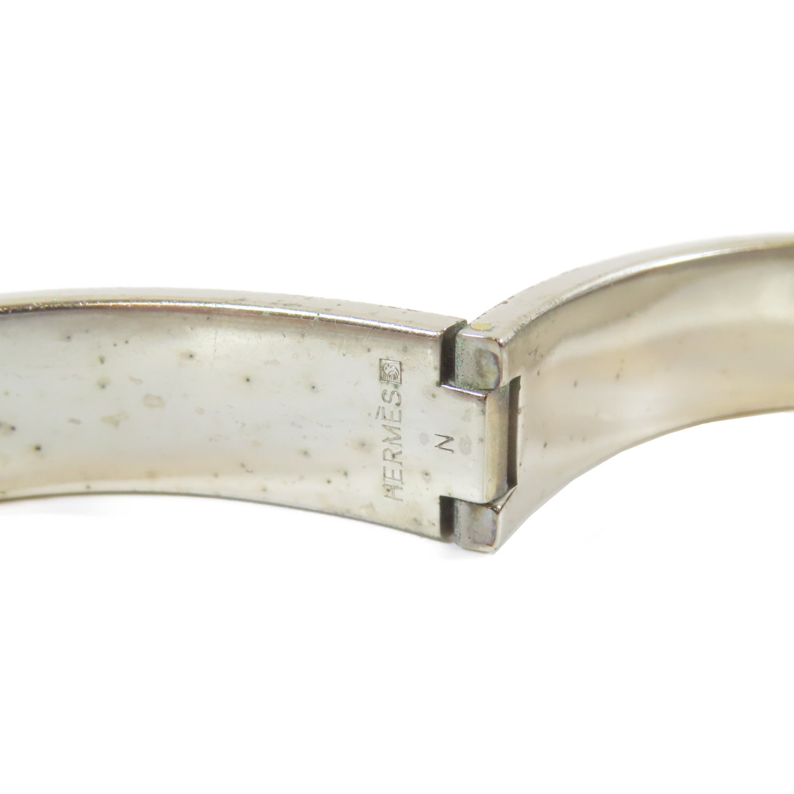 HERMES 金屬Clic H Bracelet手鐲黑色#17cm