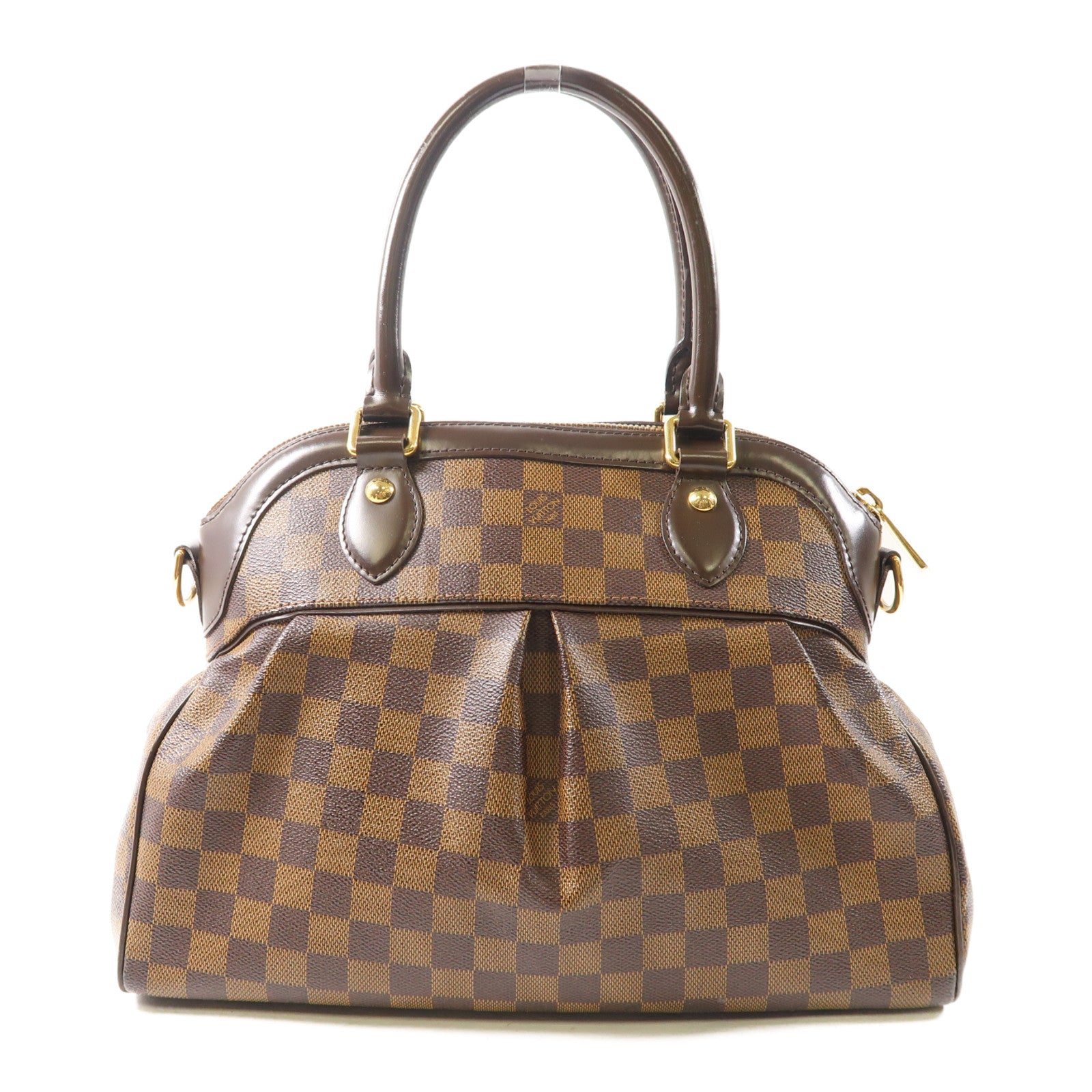 LOUIS VUITTON Damier Ebene Trevi PM金扣手挽肩背兩用袋啡色