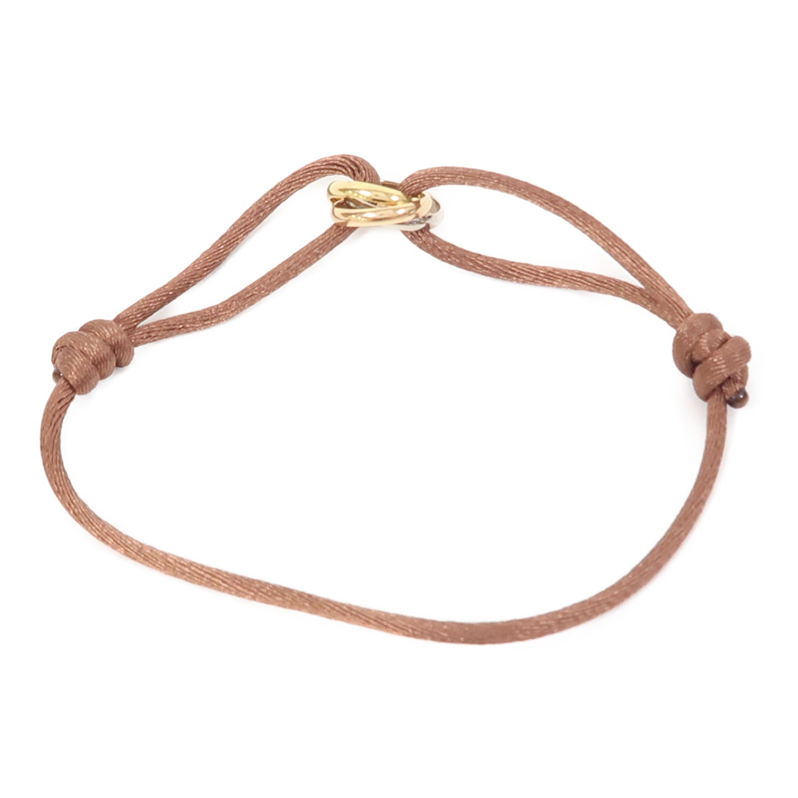CARTIER 18K黃金/白金/玫瑰金Trinity Bracelet手鏈啡色