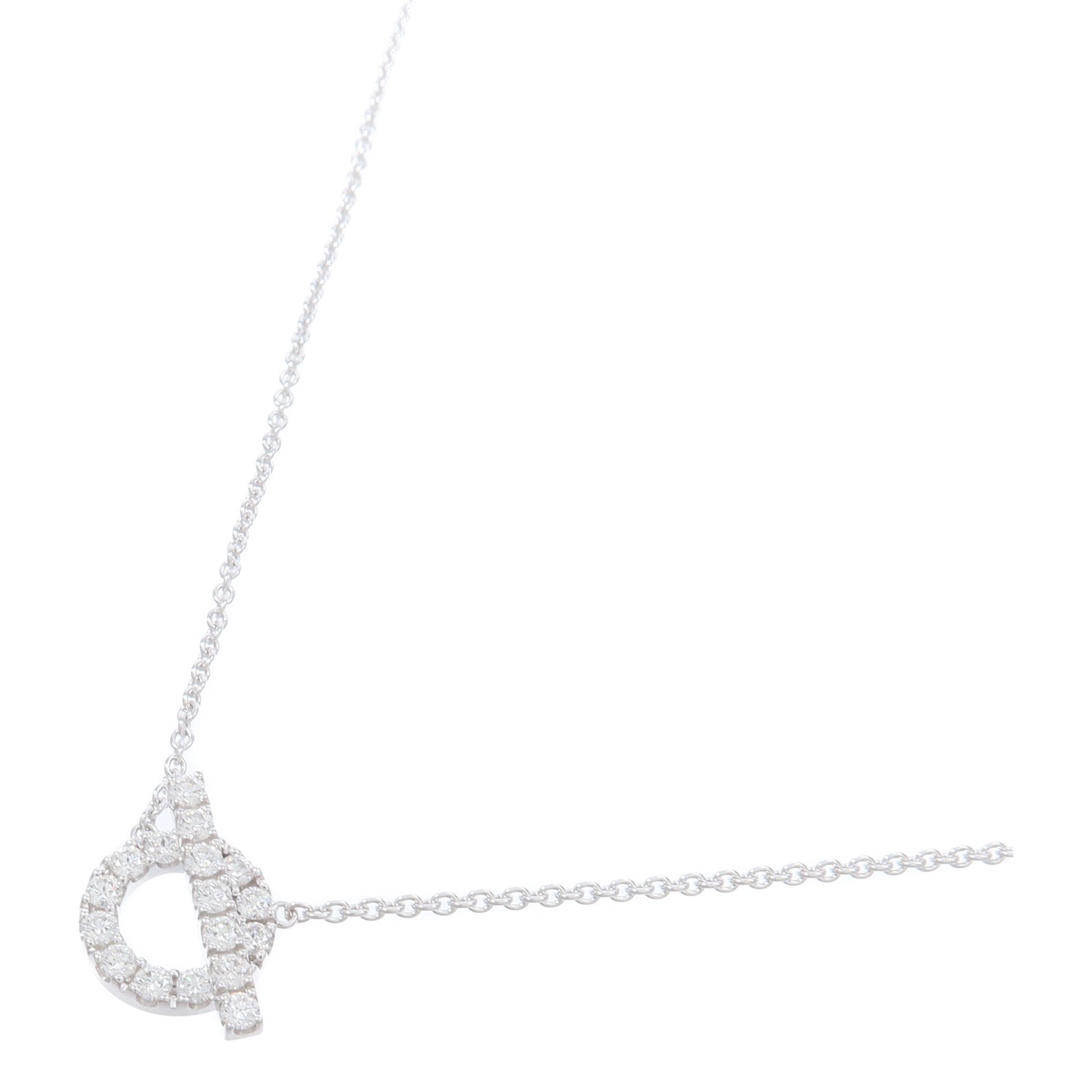 HERMES 18K白金Finesse Pendant鑽石項鍊