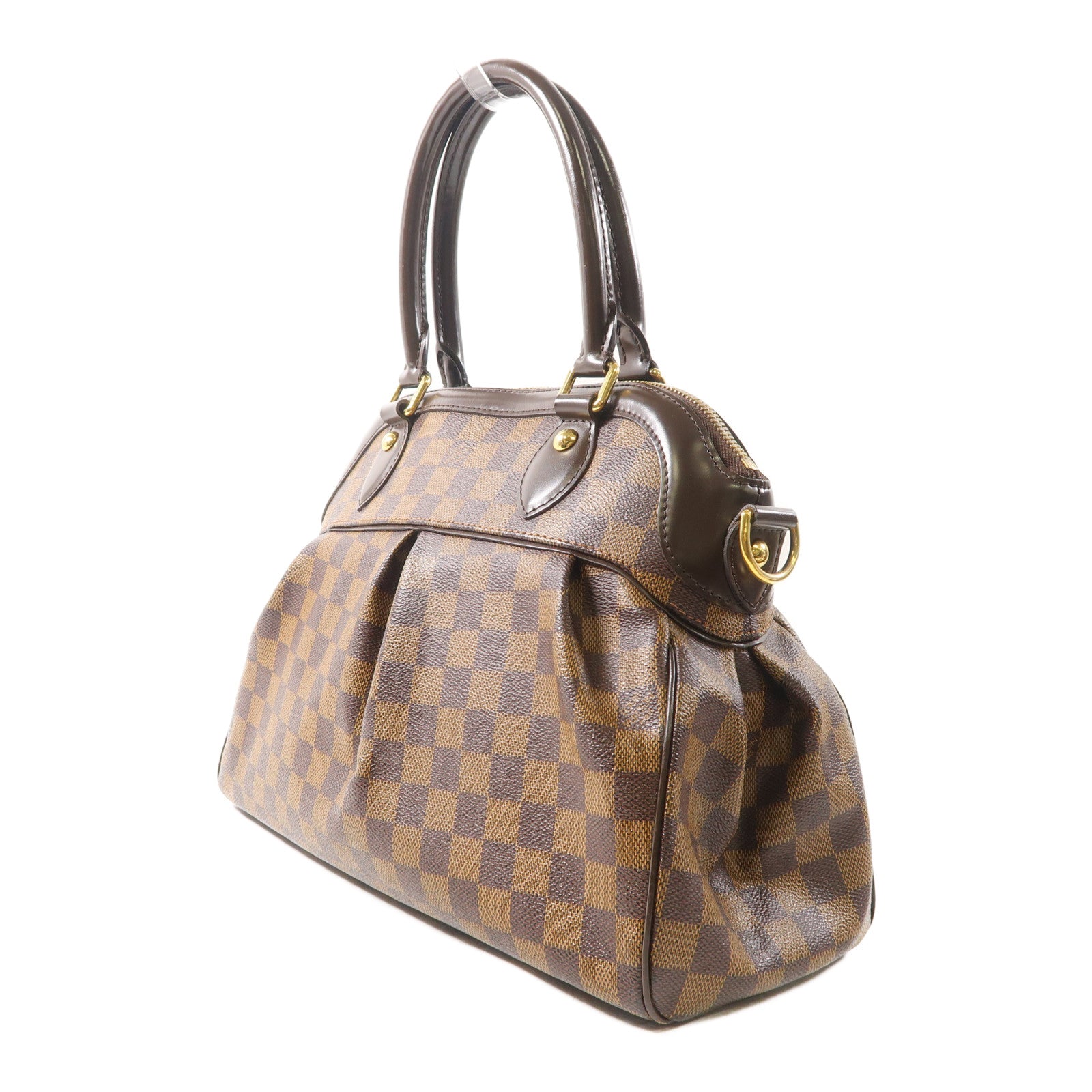 LOUIS VUITTON Damier Ebene Trevi PM金扣手挽肩背兩用袋啡色