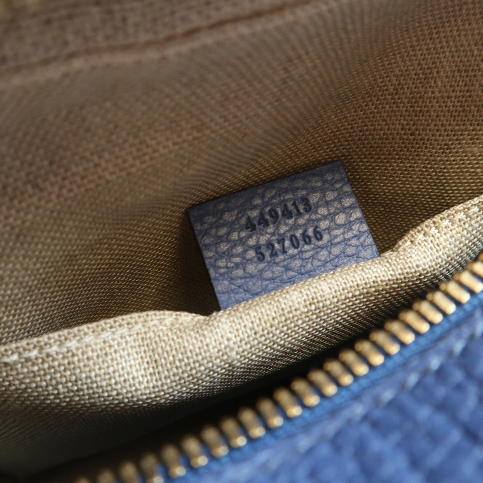 GUCCI GG GHW Shoulder Bag Canvas 449413 Blue