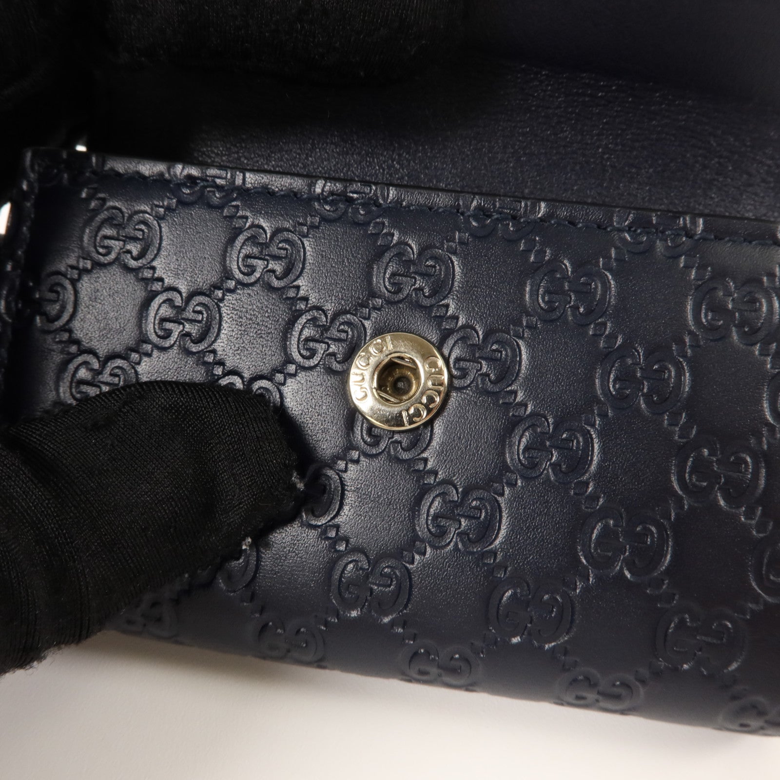 GUCCI 牛皮皮革Micro Guccissima Key Case 6金扣鎖匙包
