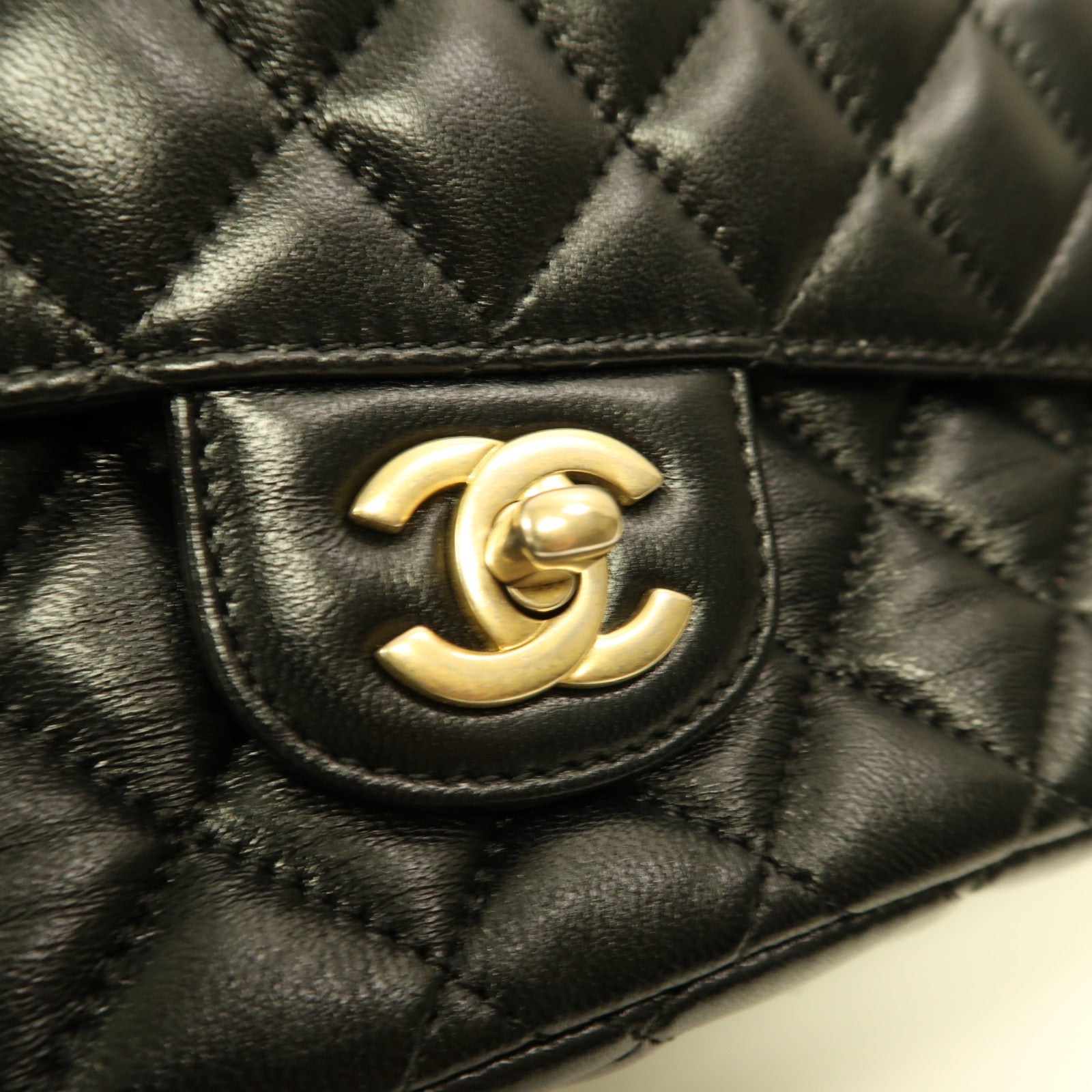CHANEL CC GHW Chain Shoulder 2 Way Bag Handbag AS4408 Lambskin Leather Black