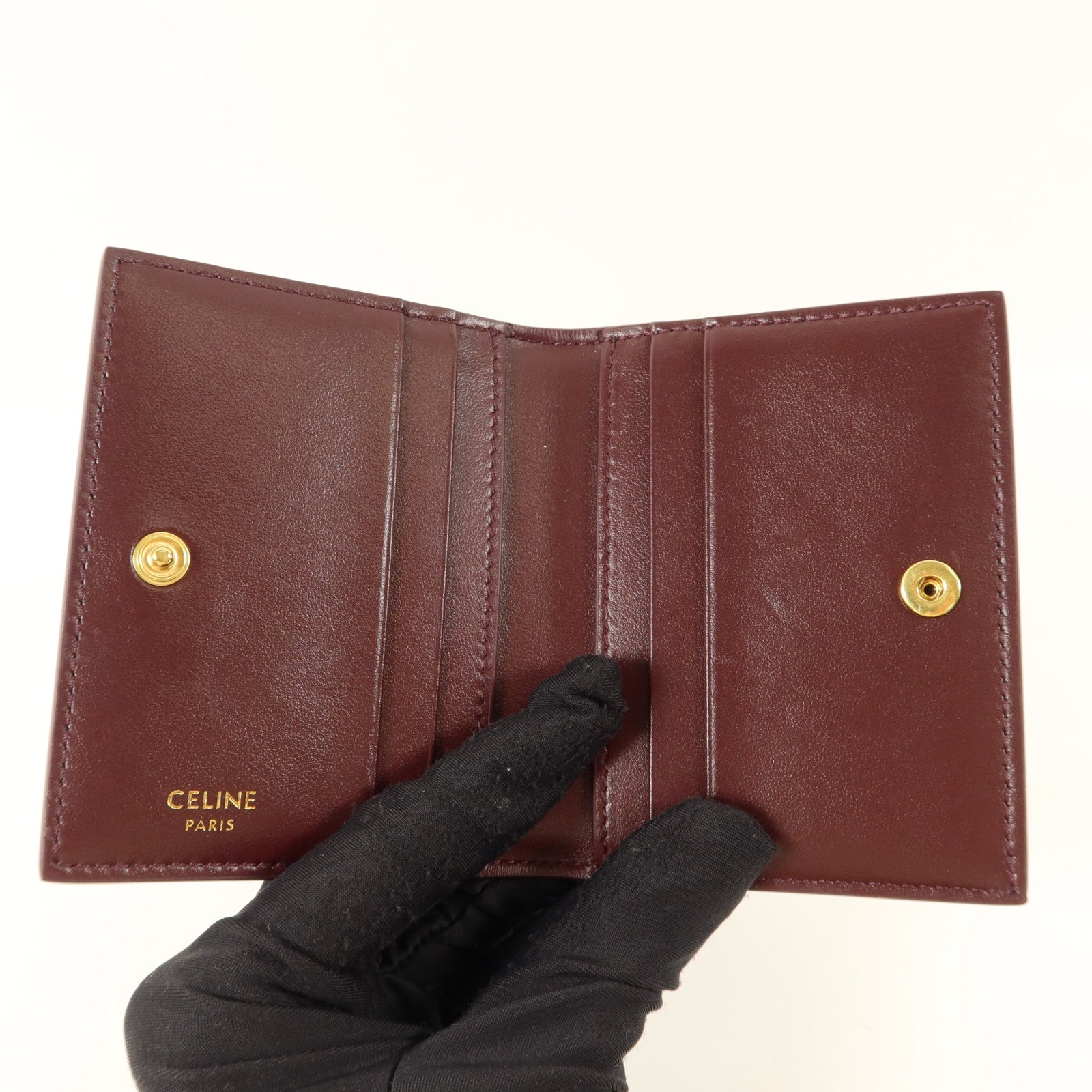 CELINE 牛皮皮革Triomphe Card Holder卡片套
