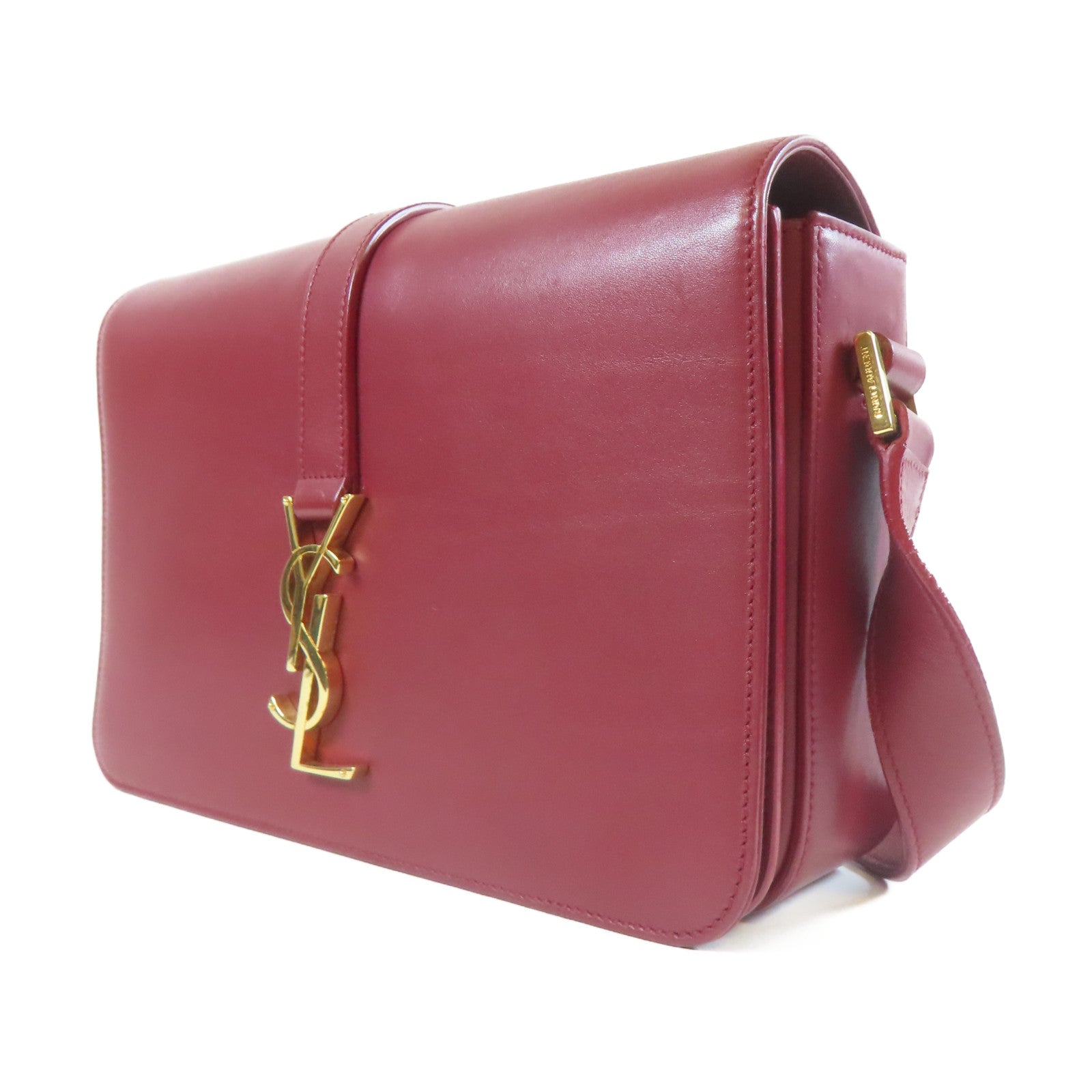 SAINT LAURENT 【激減優惠】牛皮皮革Classic Universite Shoulder Bag金扣肩背袋紅色