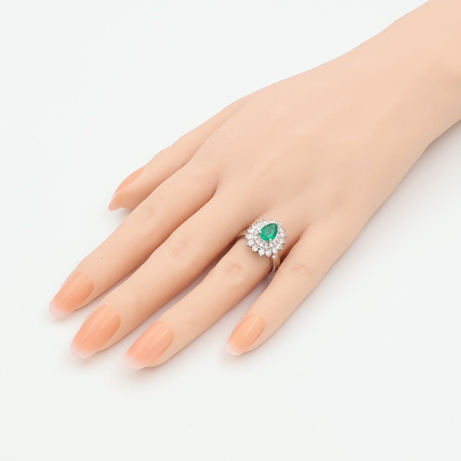 JEWELRY PT900鉑金/綠寶石Emerald鑽石戒指