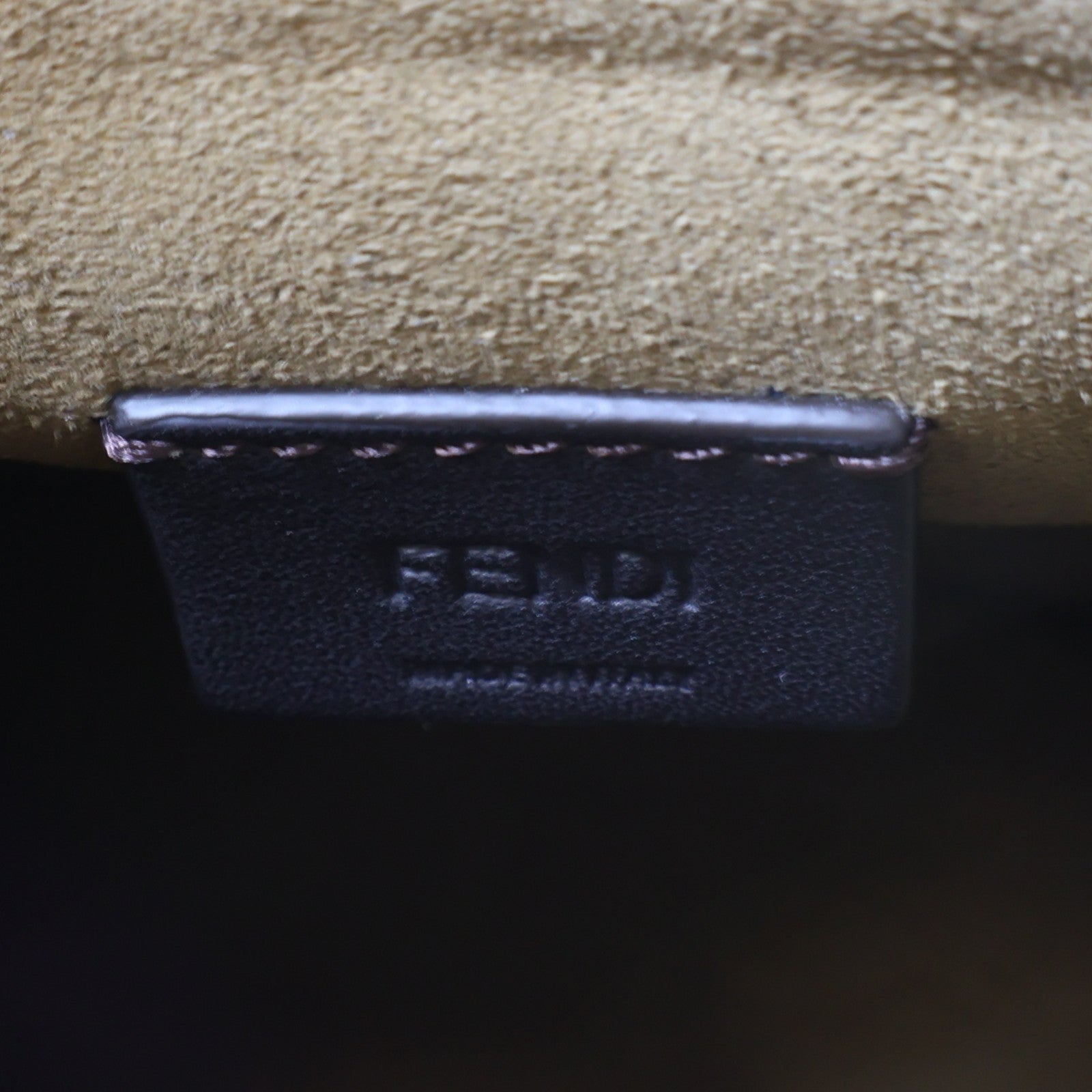 FENDI GHW Mini Sunshine Shopper 2 Way Bag 8BS051 Leather/Canvas Brown/Black