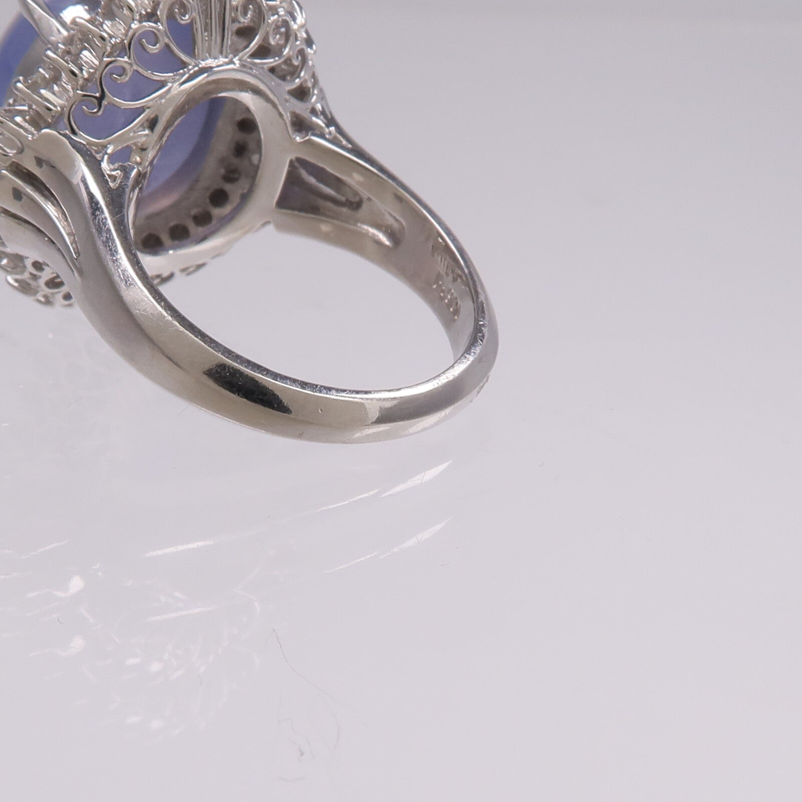 JEWELRY PT900鉑金Sapphire Diamond Ring藍寶石/鑽石戒指