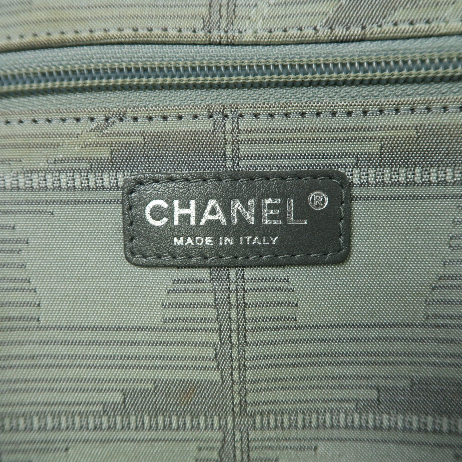 CHANEL 尼龍Tote Bag銀扣手挽袋灰色