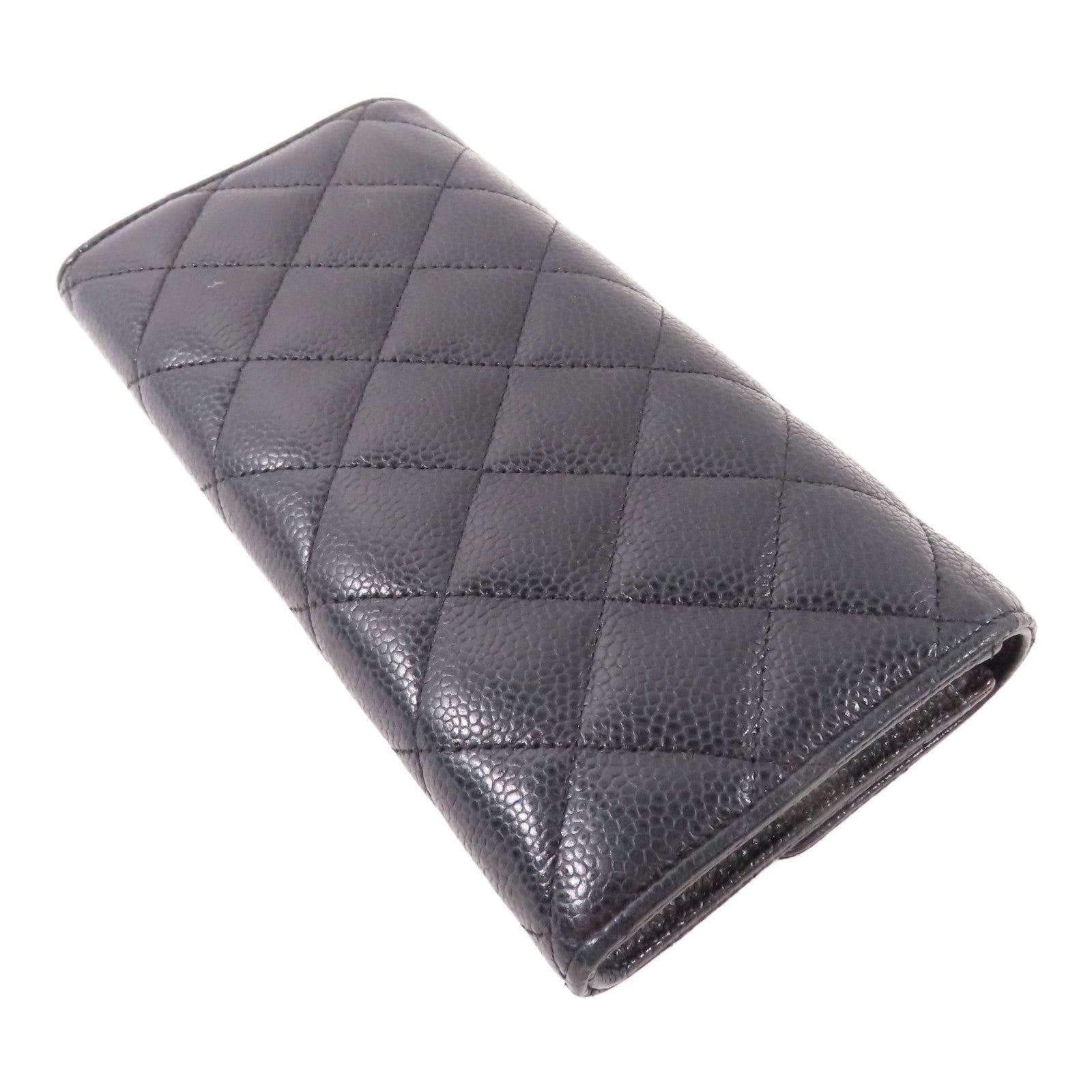 CHANEL 牛皮皮革Long Wallet金扣長錢包