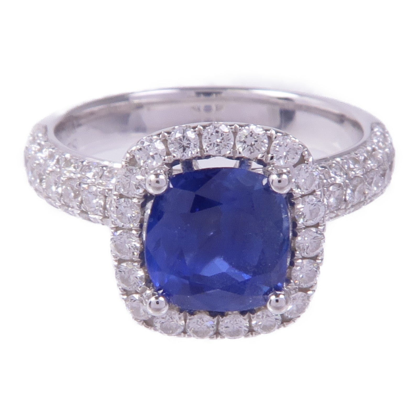 JEWELRY 18K白金Sapphire Diamond Ring藍寶石/鑽石戒指US#6