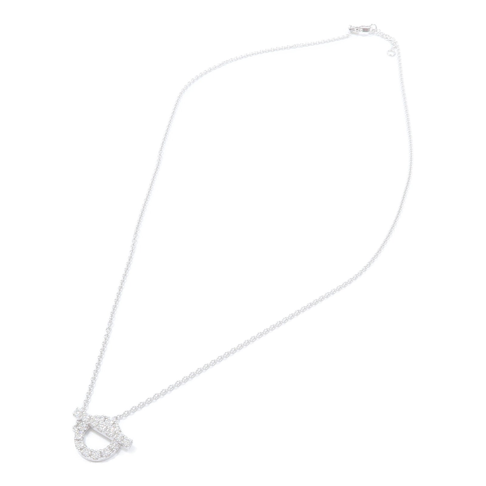 HERMES 18K白金Finesse Pendant鑽石項鍊