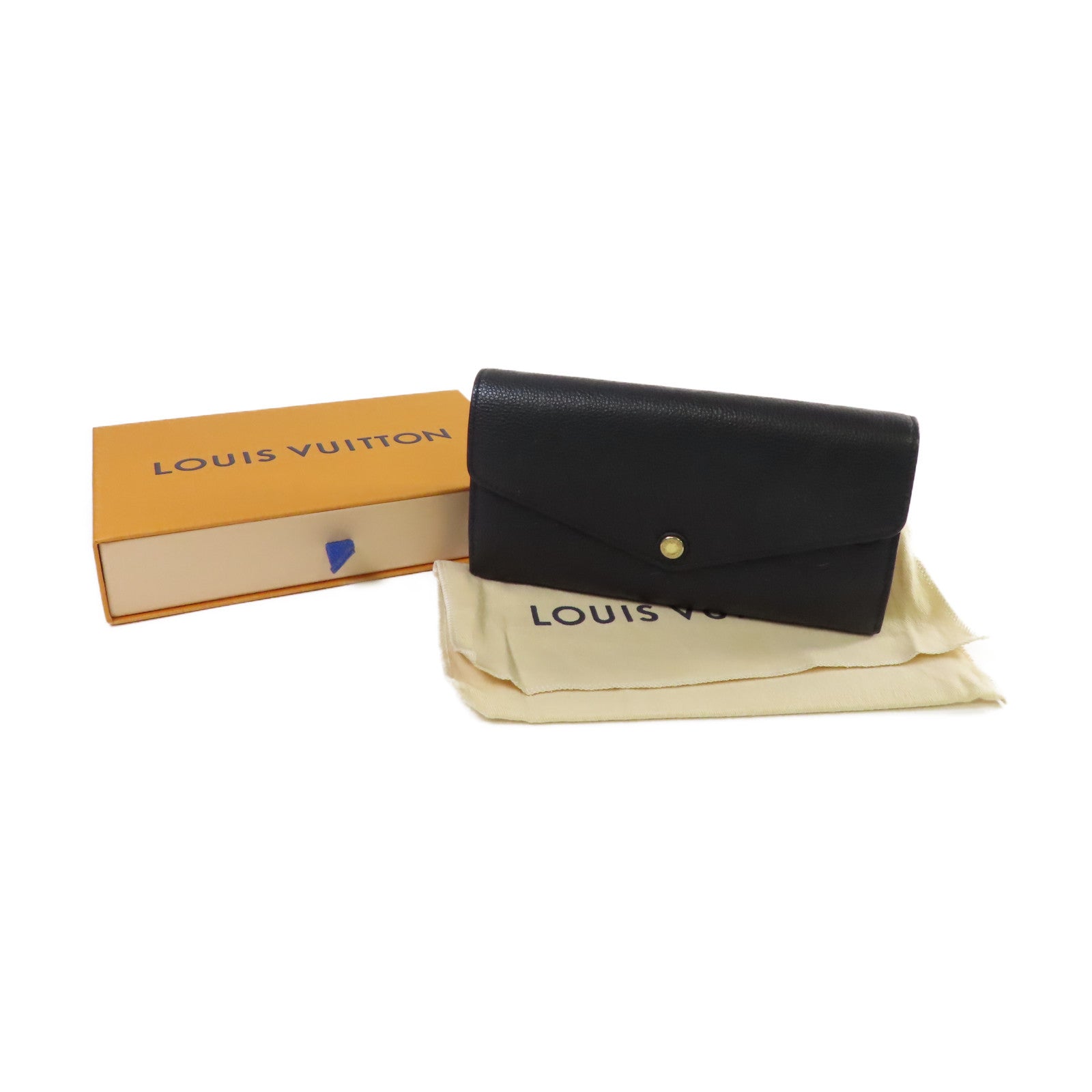 LOUIS VUITTON Monogram Empreinte Sarah Continental Long Wallet金扣長錢包黑色