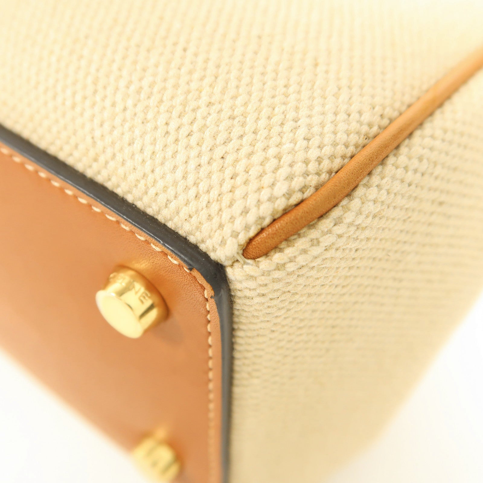 CELINE 牛皮皮革/帆布Small 16 Bag金扣肩背袋