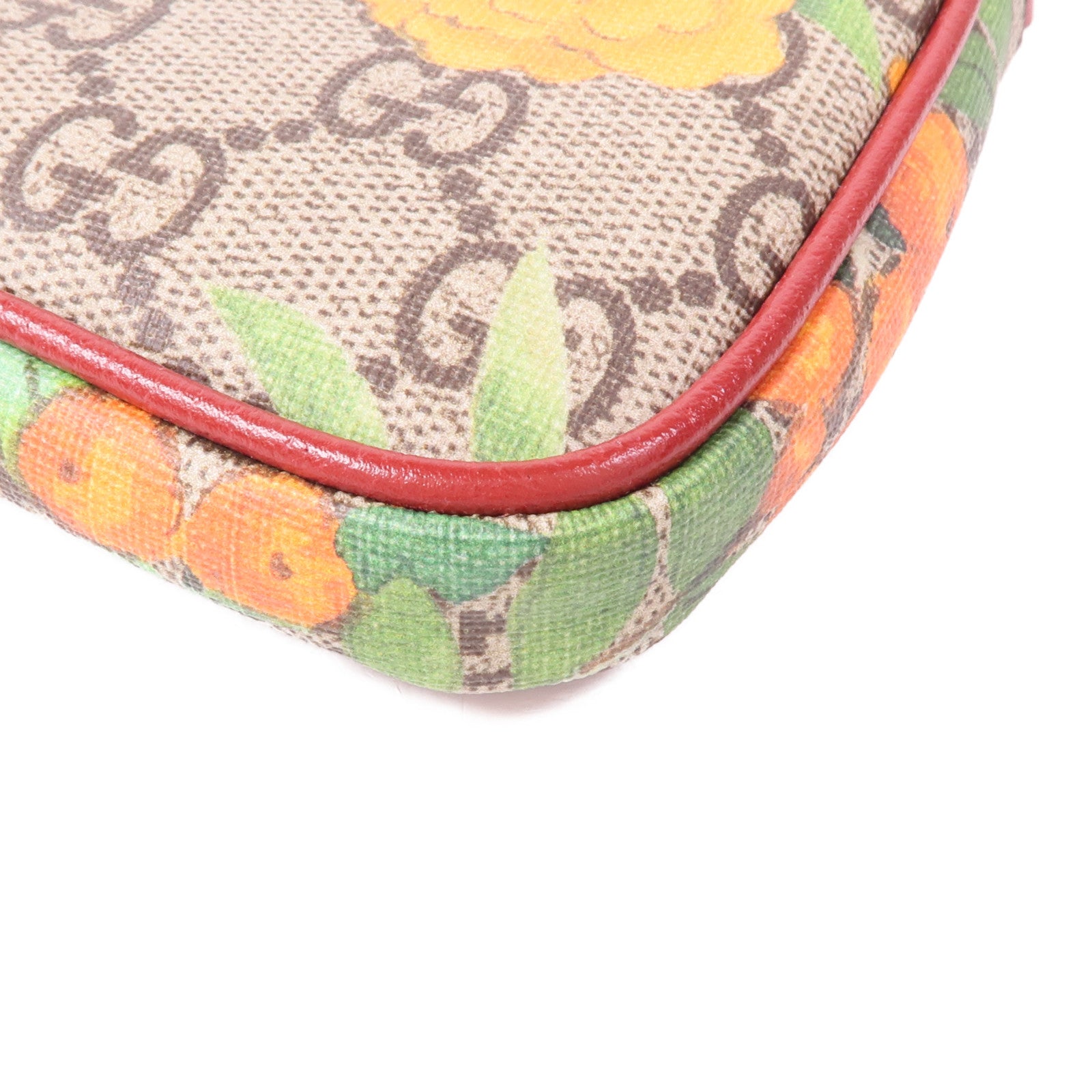 GUCCI 塗層帆布GG Supreme Mini Chain Bag金扣鏈帶手挽袋