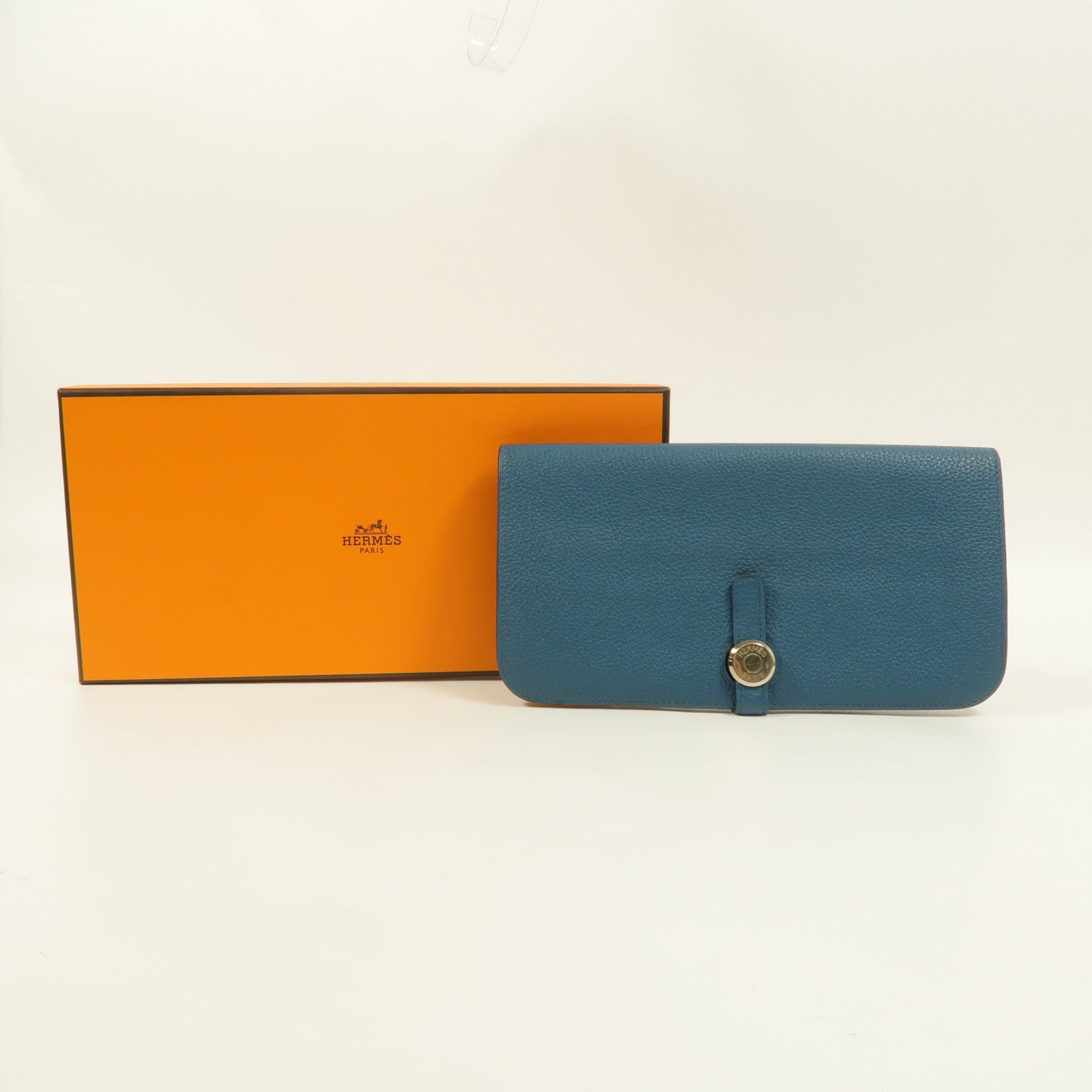 HERMES Clemence皮革Dogon MM長錢包Colvert