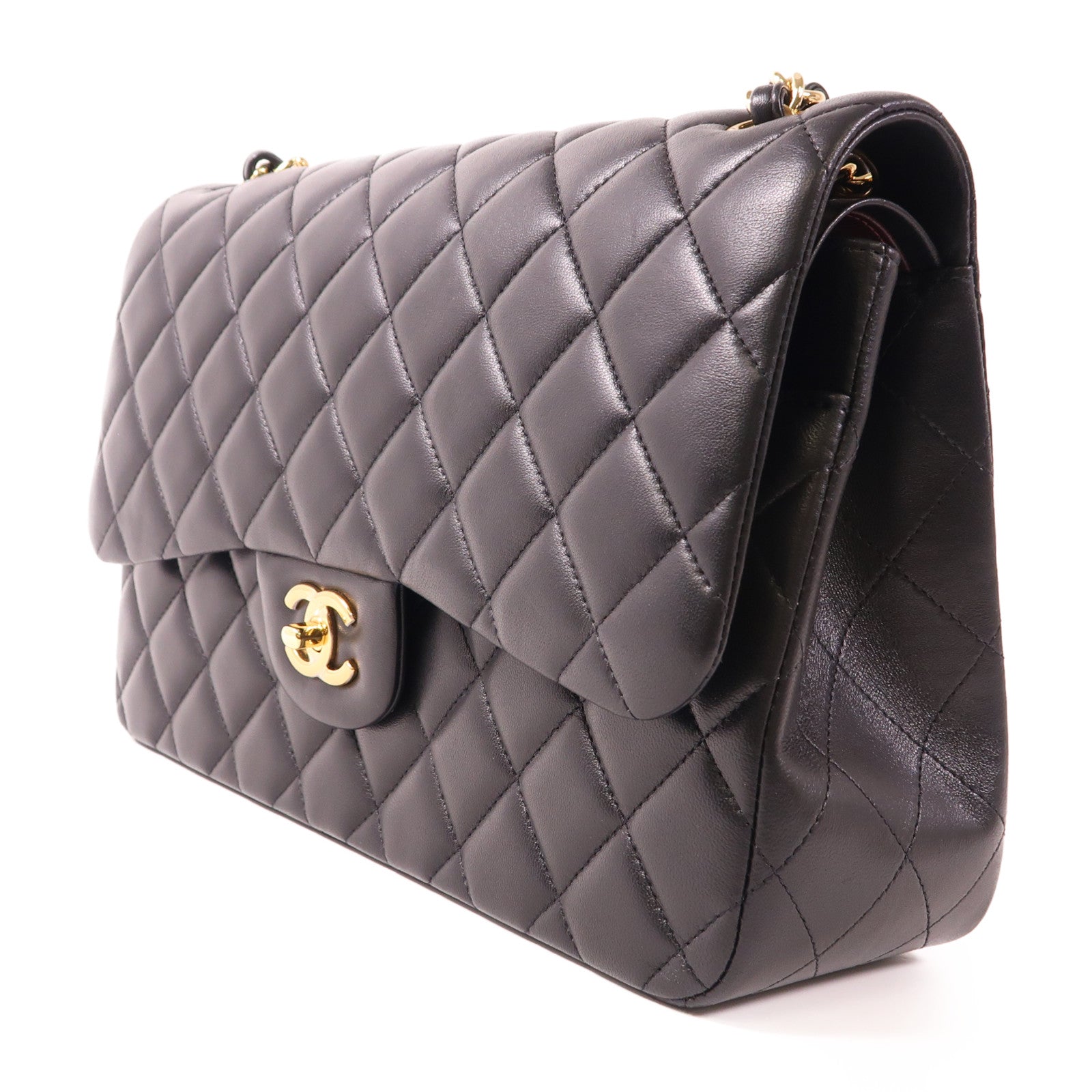 CHANEL 羊皮皮革Maxi Classic金扣鏈帶肩背袋