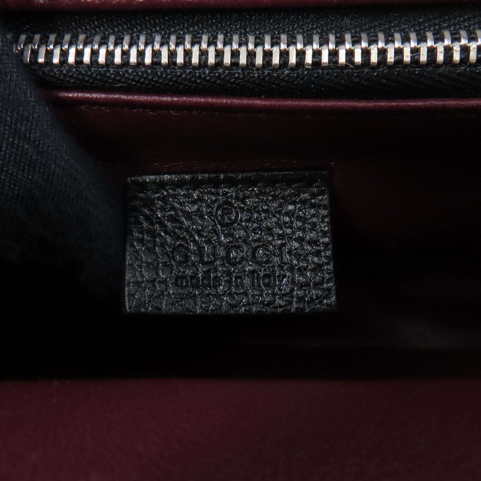 GUCCI 牛皮皮革Zumi銀扣手挽肩背兩用袋黑色