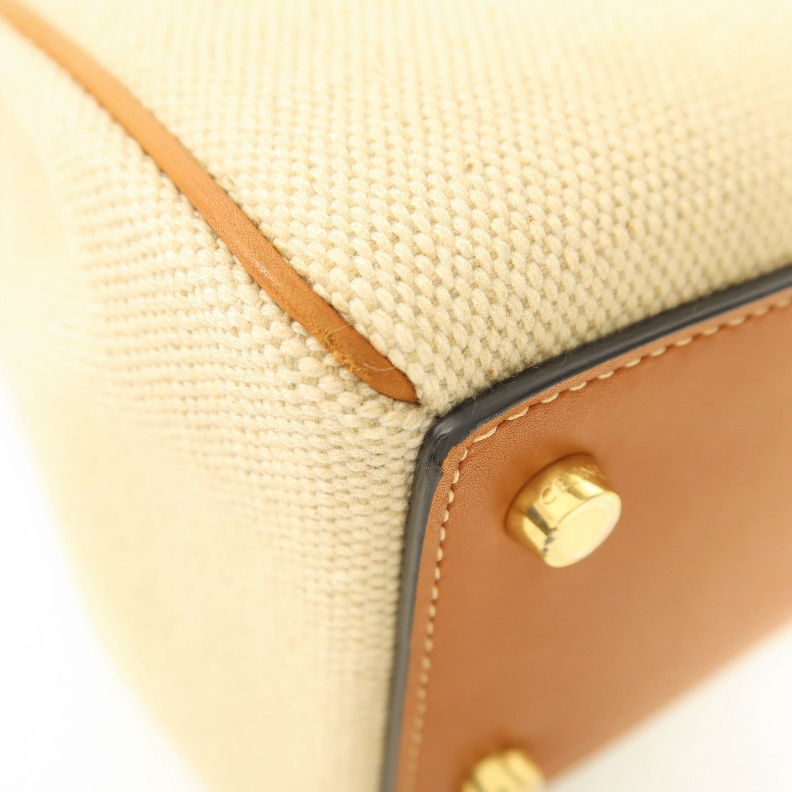 CELINE 牛皮皮革/帆布Small 16 Bag金扣肩背袋