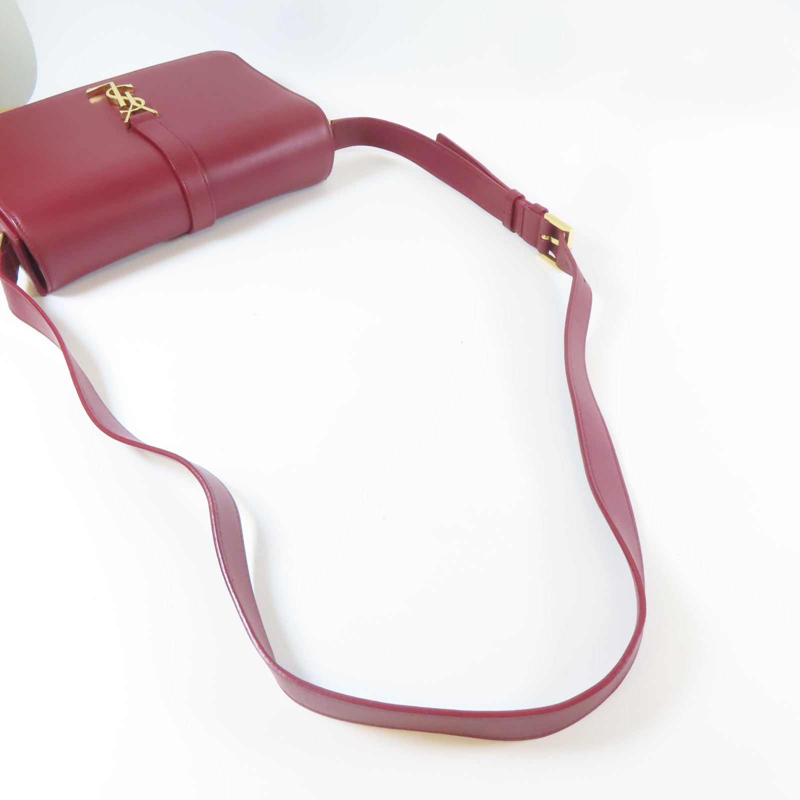 SAINT LAURENT 【激減優惠】牛皮皮革Classic Universite Shoulder Bag金扣肩背袋紅色