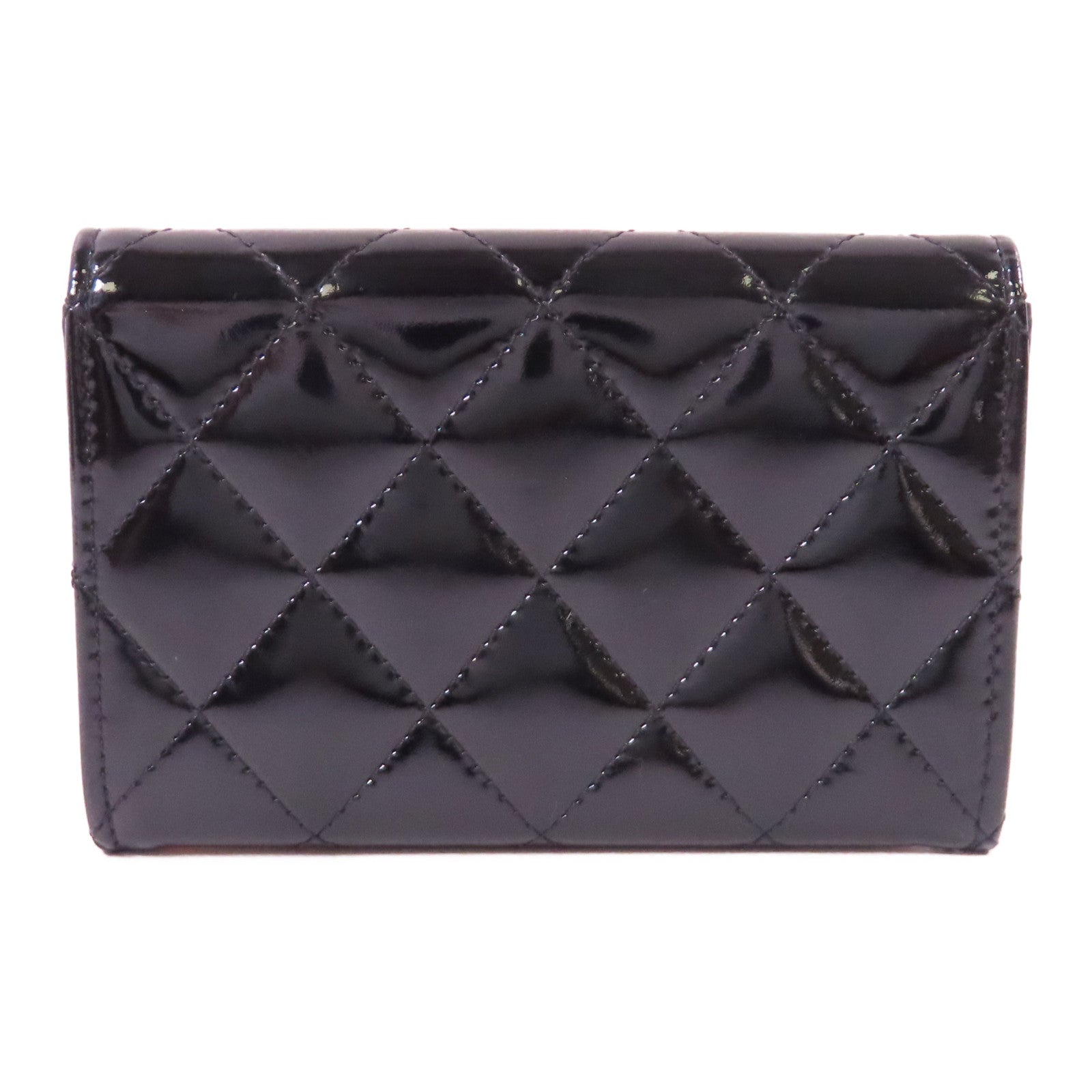 CHANEL 漆皮皮革Card Case銀扣卡片套