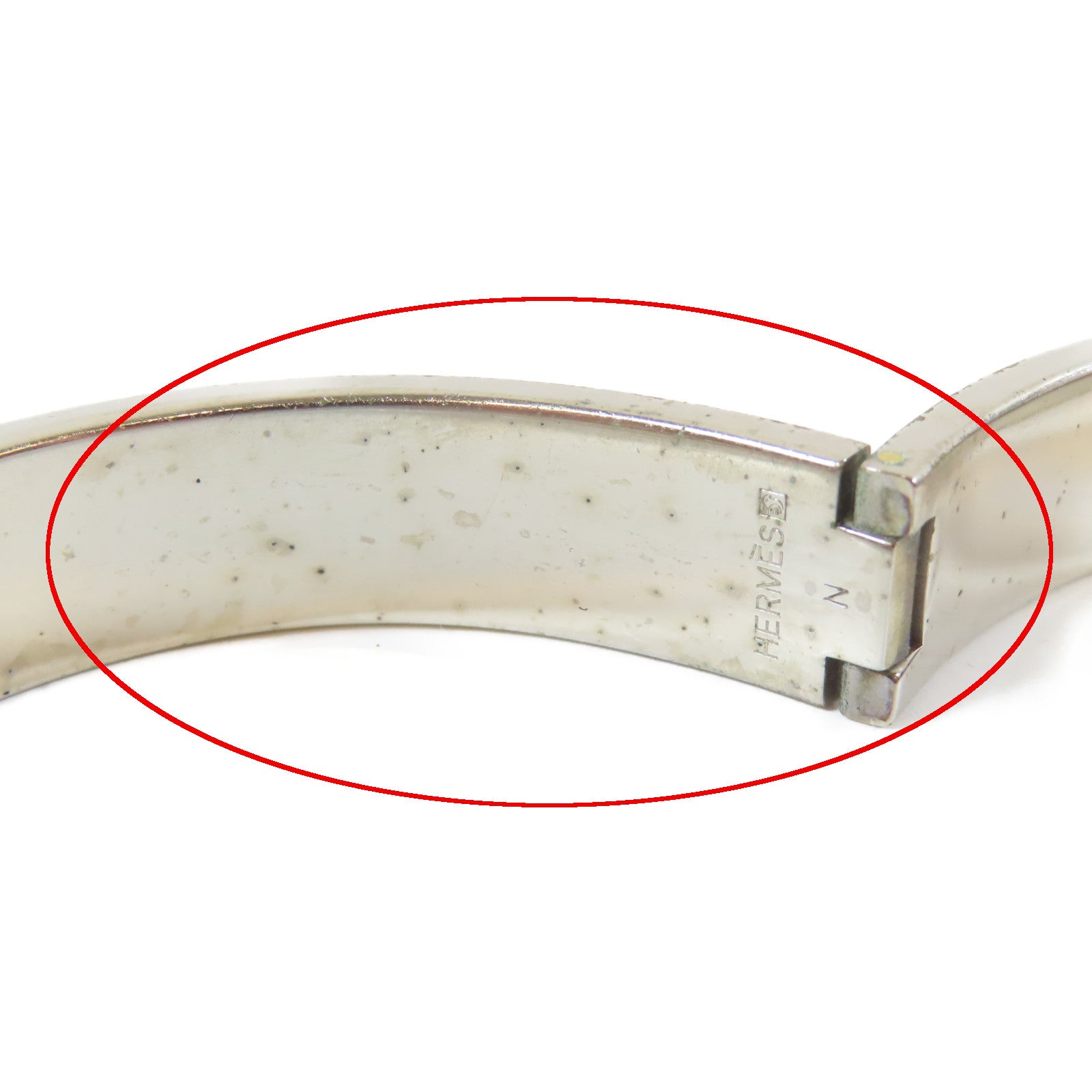 HERMES 金屬Clic H Bracelet手鐲黑色#17cm