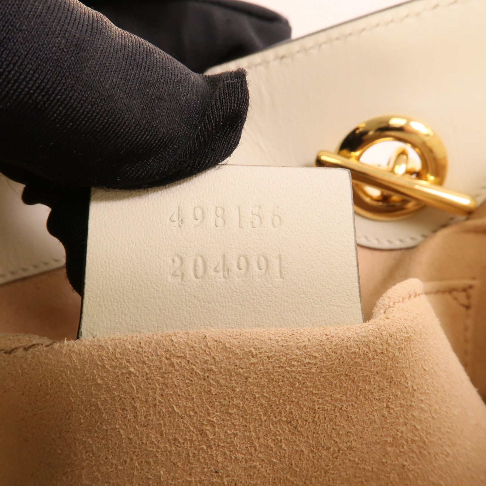 GUCCI 塗層帆布Padlock鏈帶肩背袋