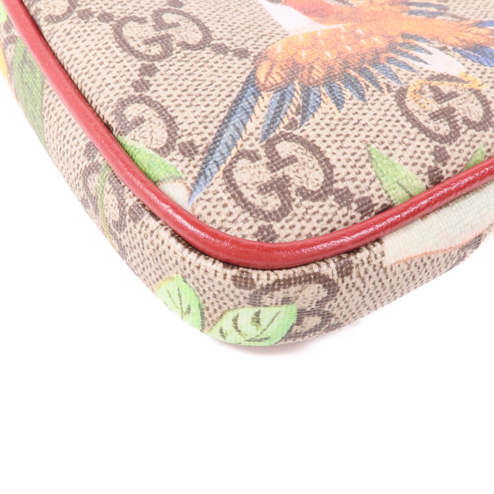 GUCCI 塗層帆布GG Supreme Mini Chain Bag金扣鏈帶手挽袋