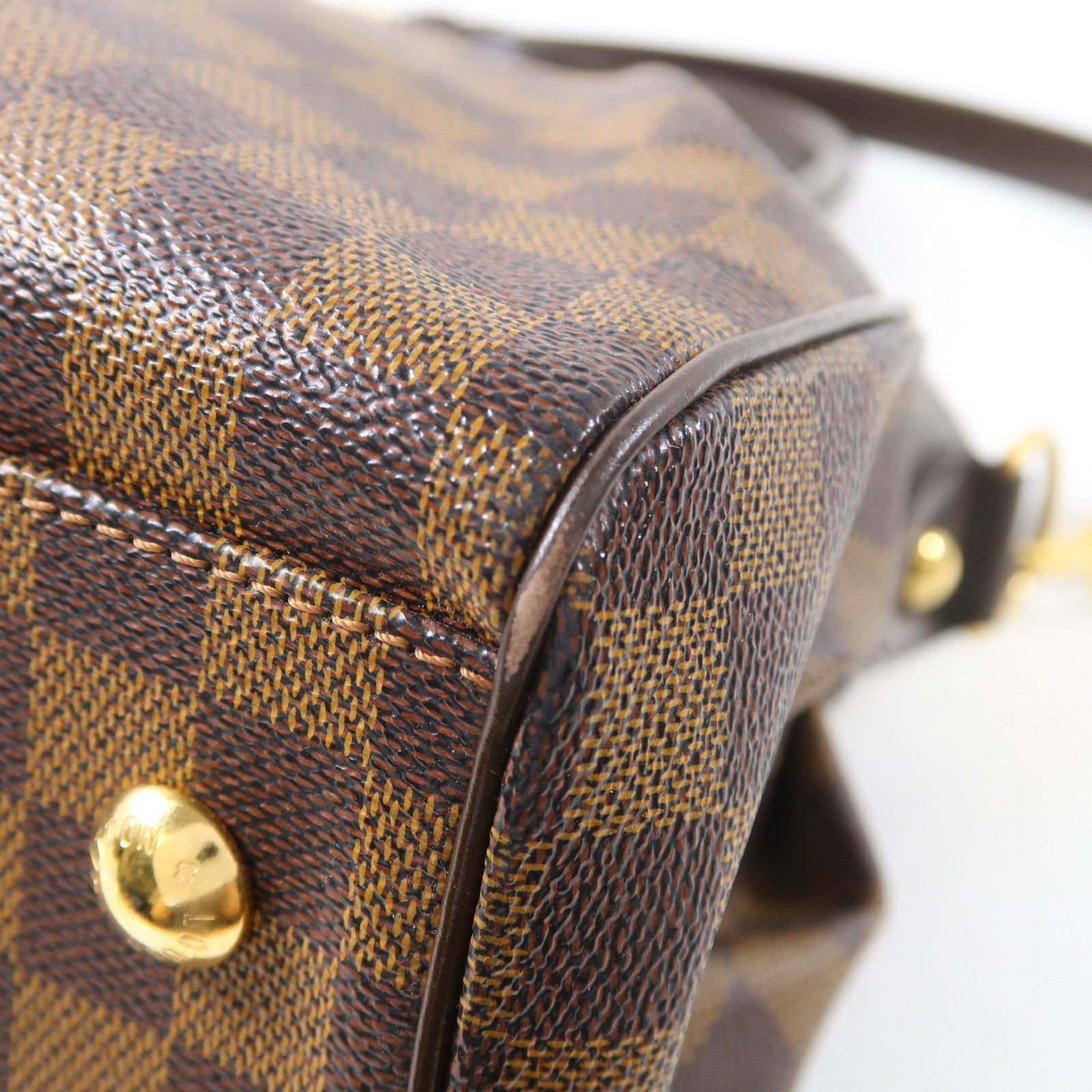 LOUIS VUITTON Damier Ebene Trevi PM金扣手挽肩背兩用袋啡色