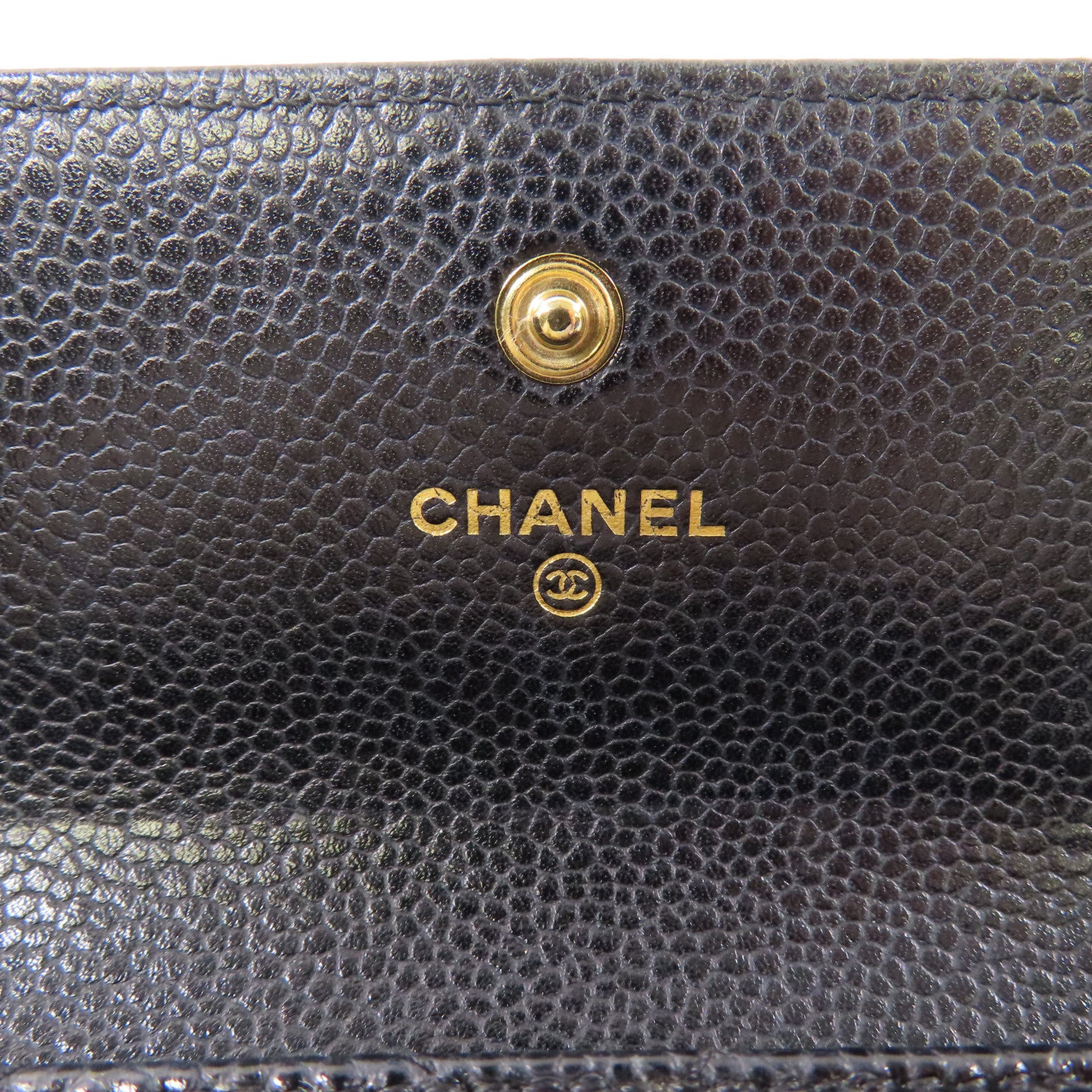 CHANEL 牛皮皮革Long Wallet金扣長錢包