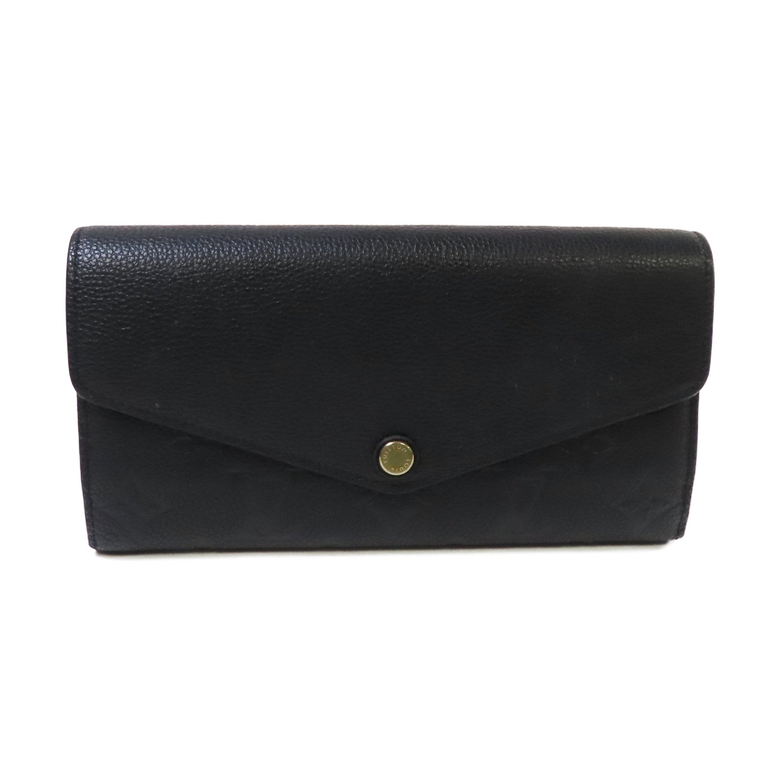 LOUIS VUITTON Monogram Empreinte Sarah Continental Long Wallet金扣長錢包黑色
