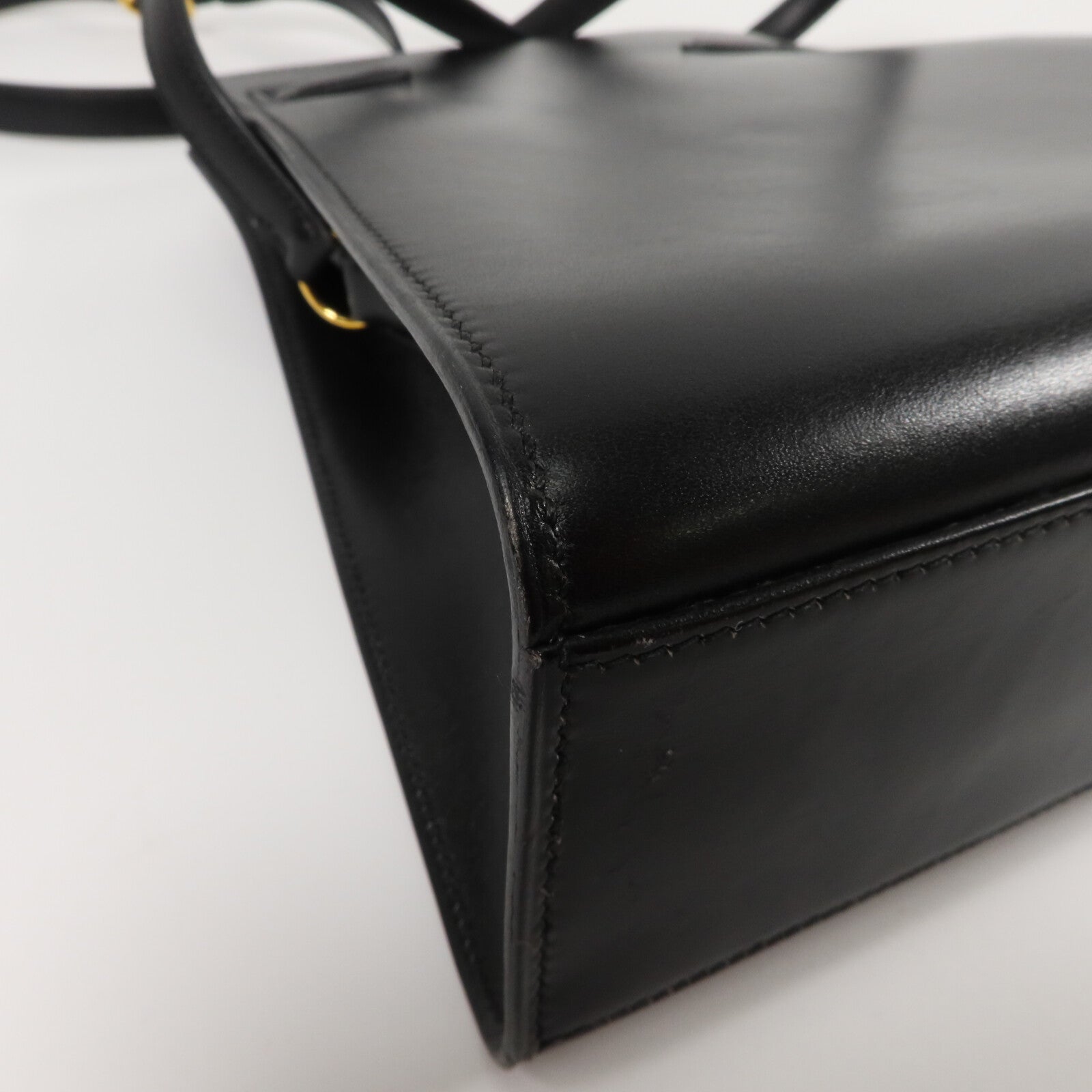 HERMES Box皮革Kelly Sport PM肩背袋Noir